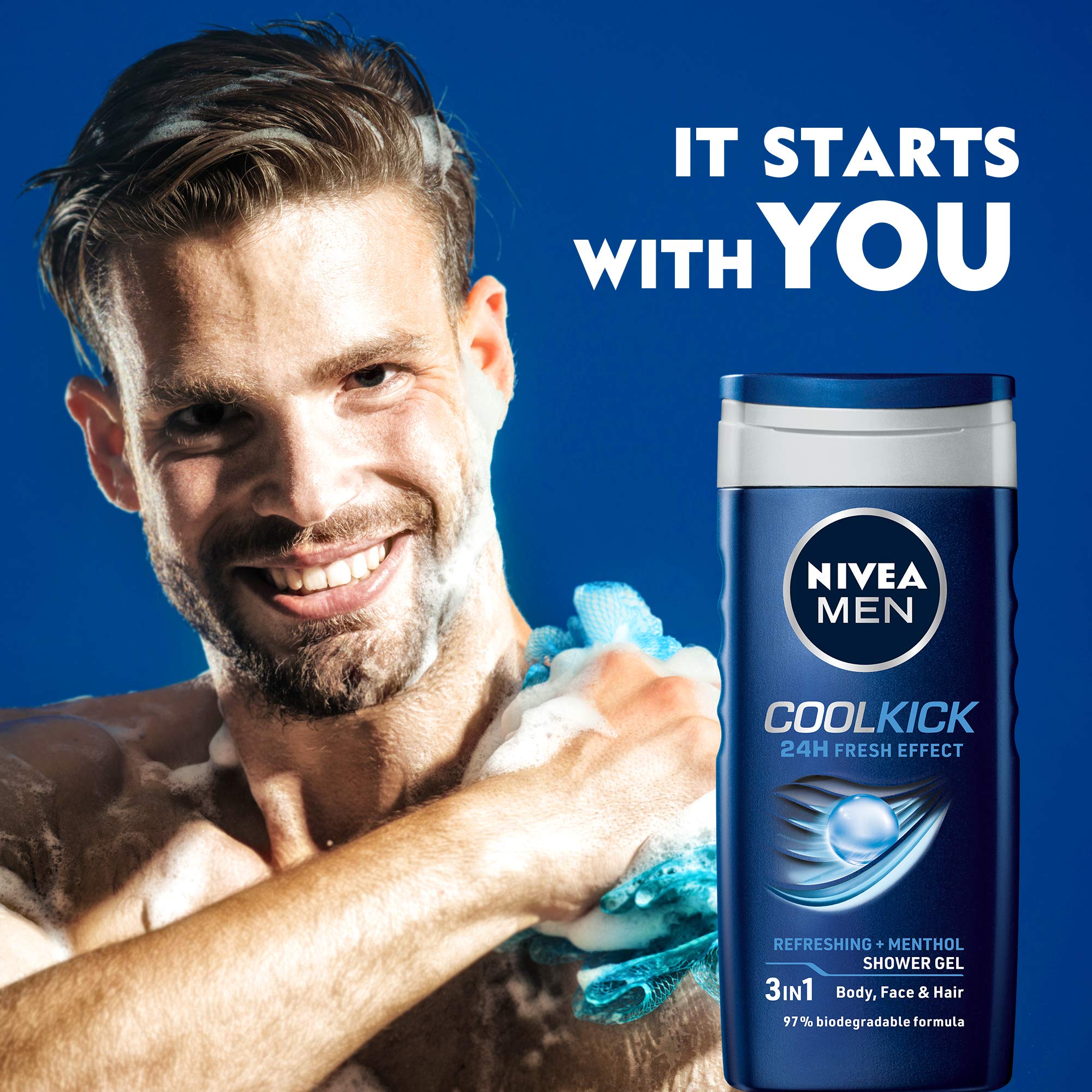 NIVEA MEN Cool Kick 250ml Body Wash – view 2