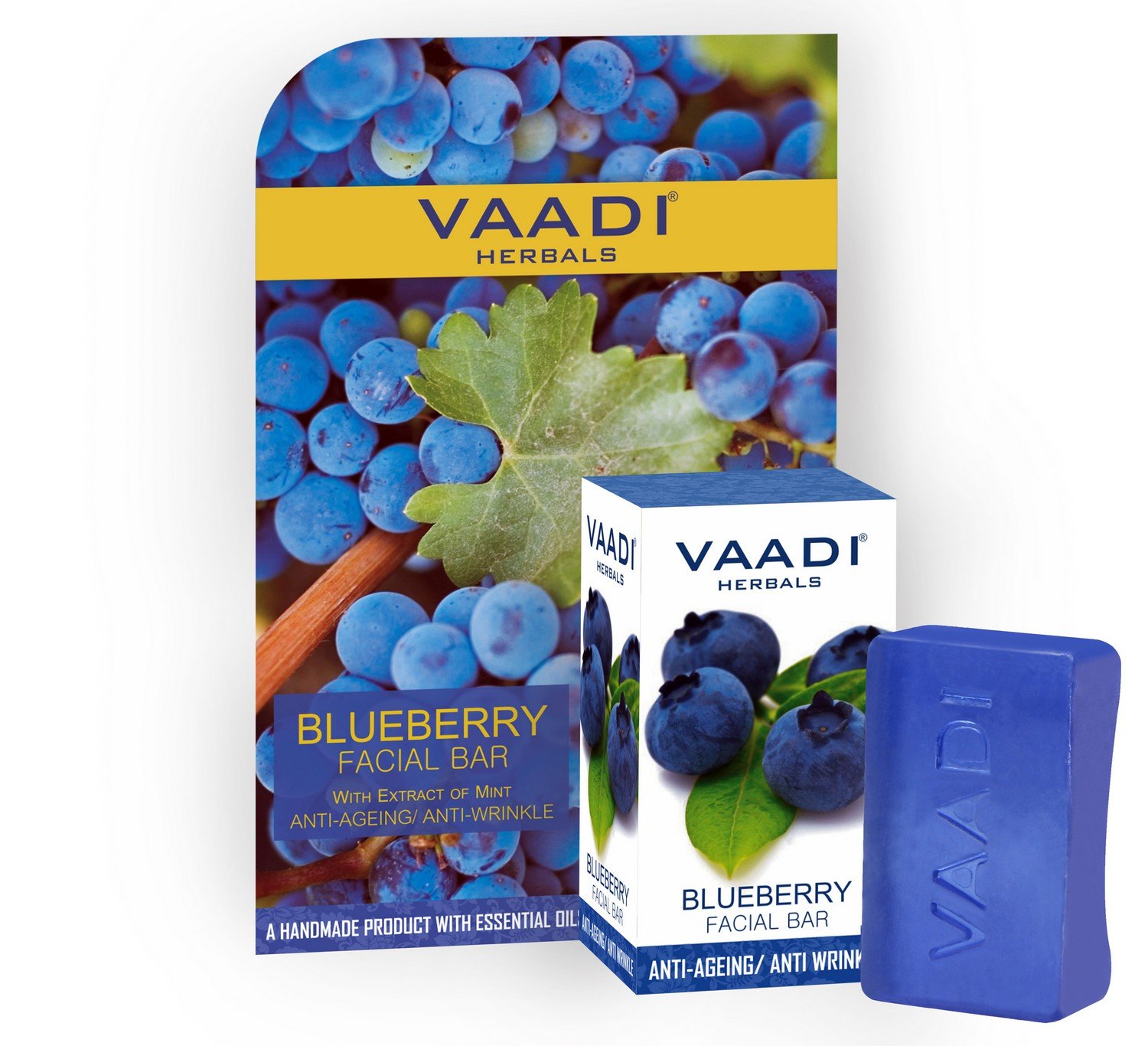 Vaadi Herbals blueberry facial bar with mint extract 25g
