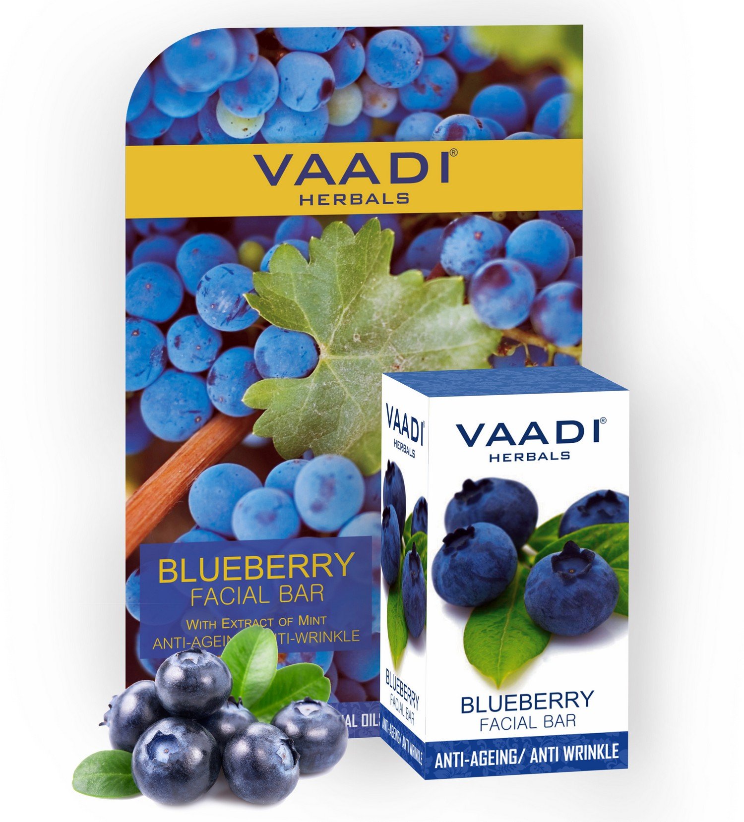 Vaadi Herbals Blueberry Facial Bar with Extract of Mint, 25g – view 2