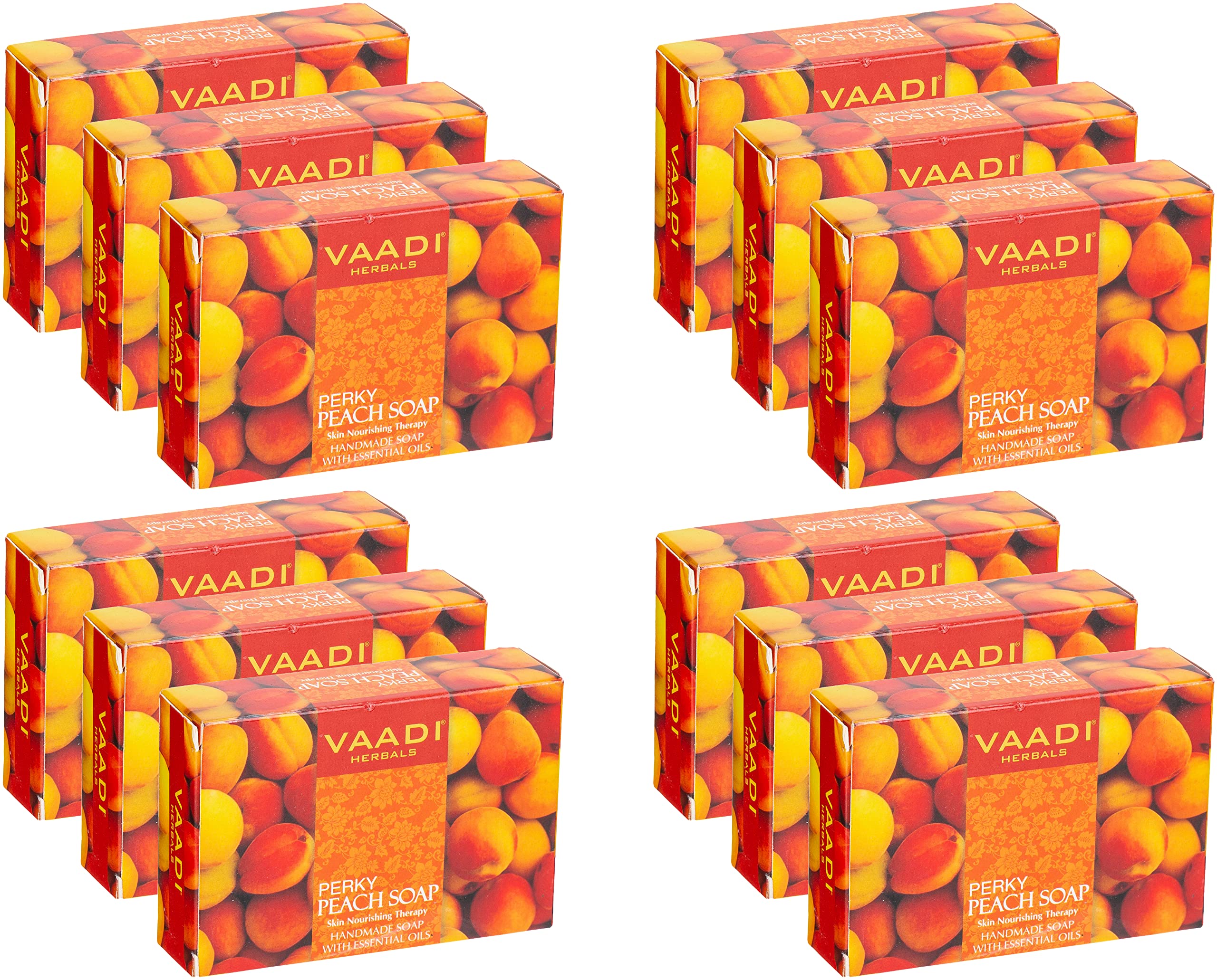 Vaadi Herbals Perky Peach Soap with Almond Oil, 75g (Pack of 12) – view 2