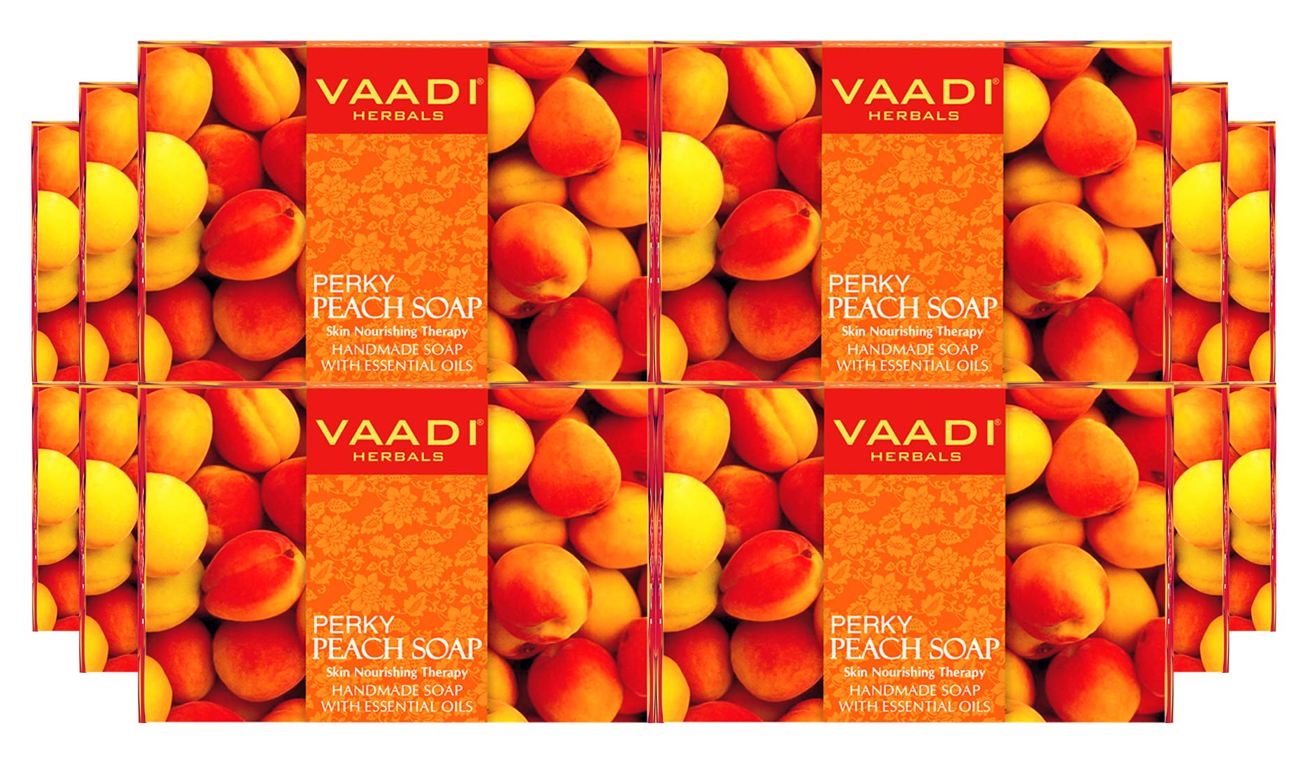 Vaadi Herbals Perky Peach Soap with Almond Oil, 75g (Pack of 12) – view 3
