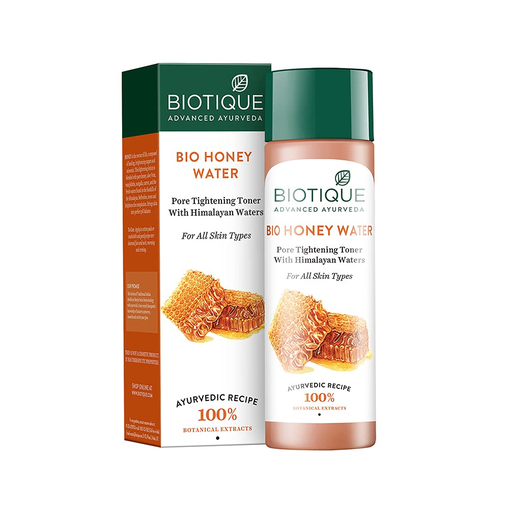 Front view of Biotique Honey Water toner bottle 120 ml