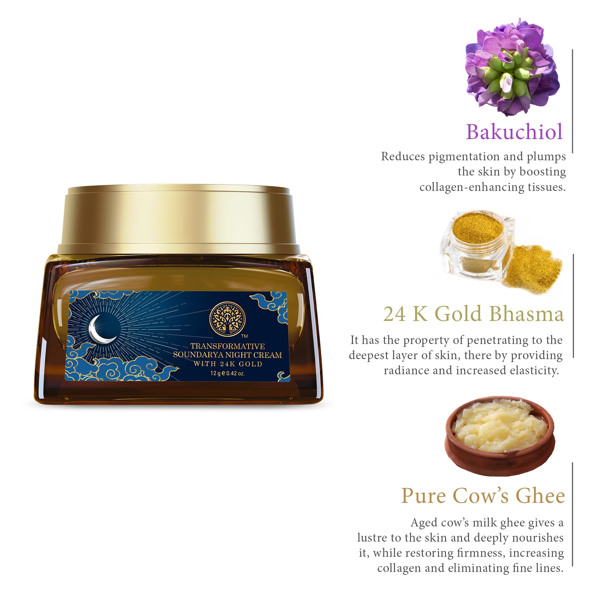 Forest Essentials Transformative Soundarya Anti Ageing Night Cream with 24K Gold – view 3