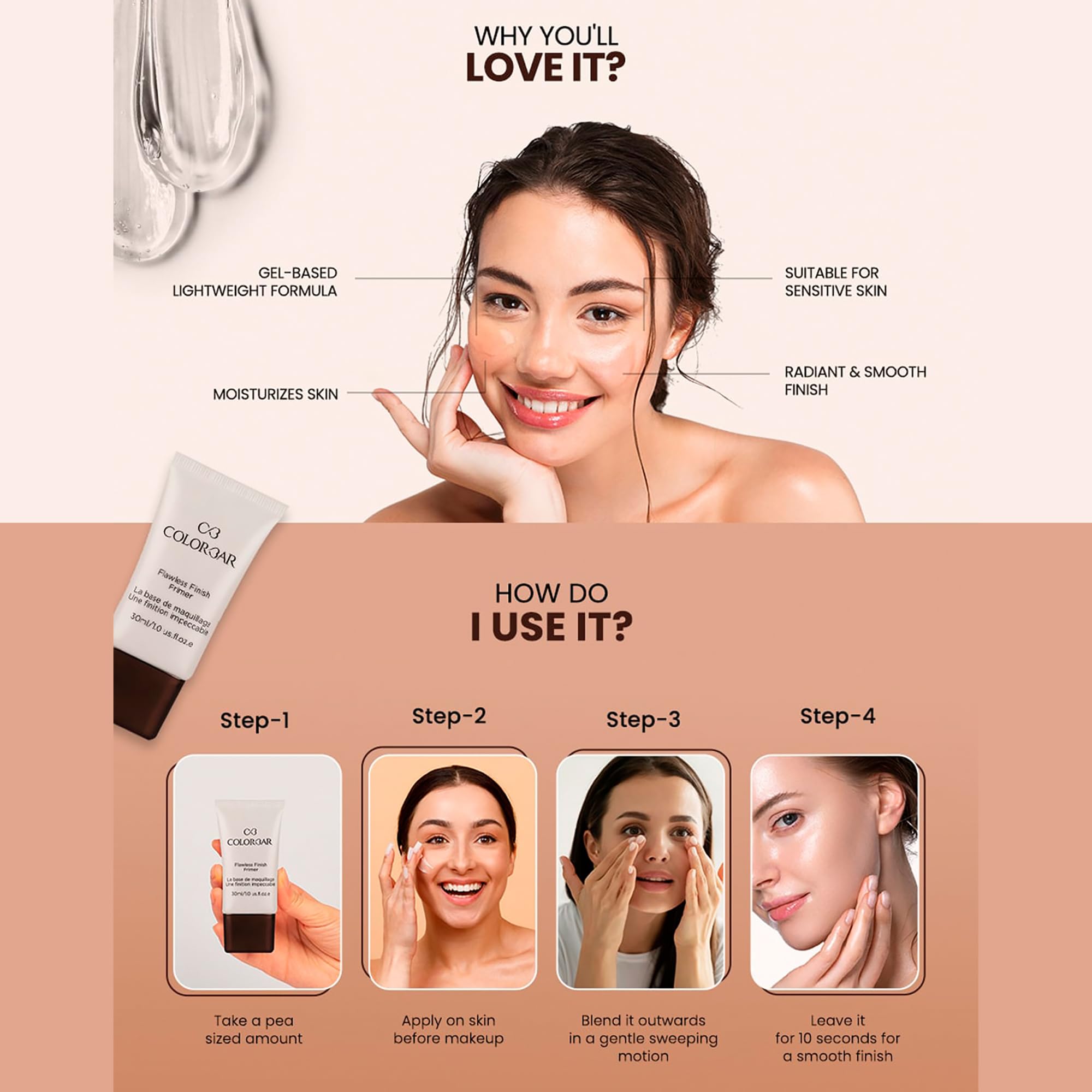 Colorbar Cosmetics Flawless Finish Primer 30 ml, Transparent – view 3