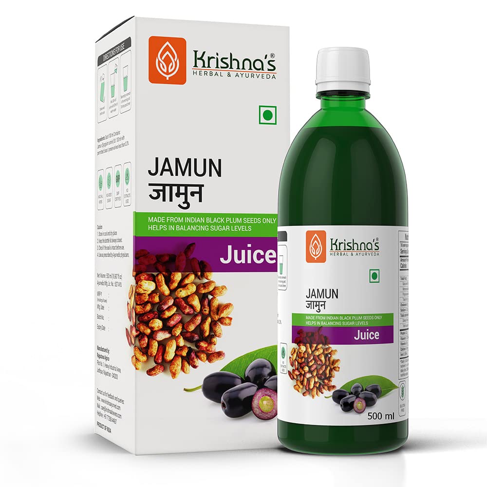 Krishna's Herbal Ayurveda Jamun Juice 500 ml bottle front