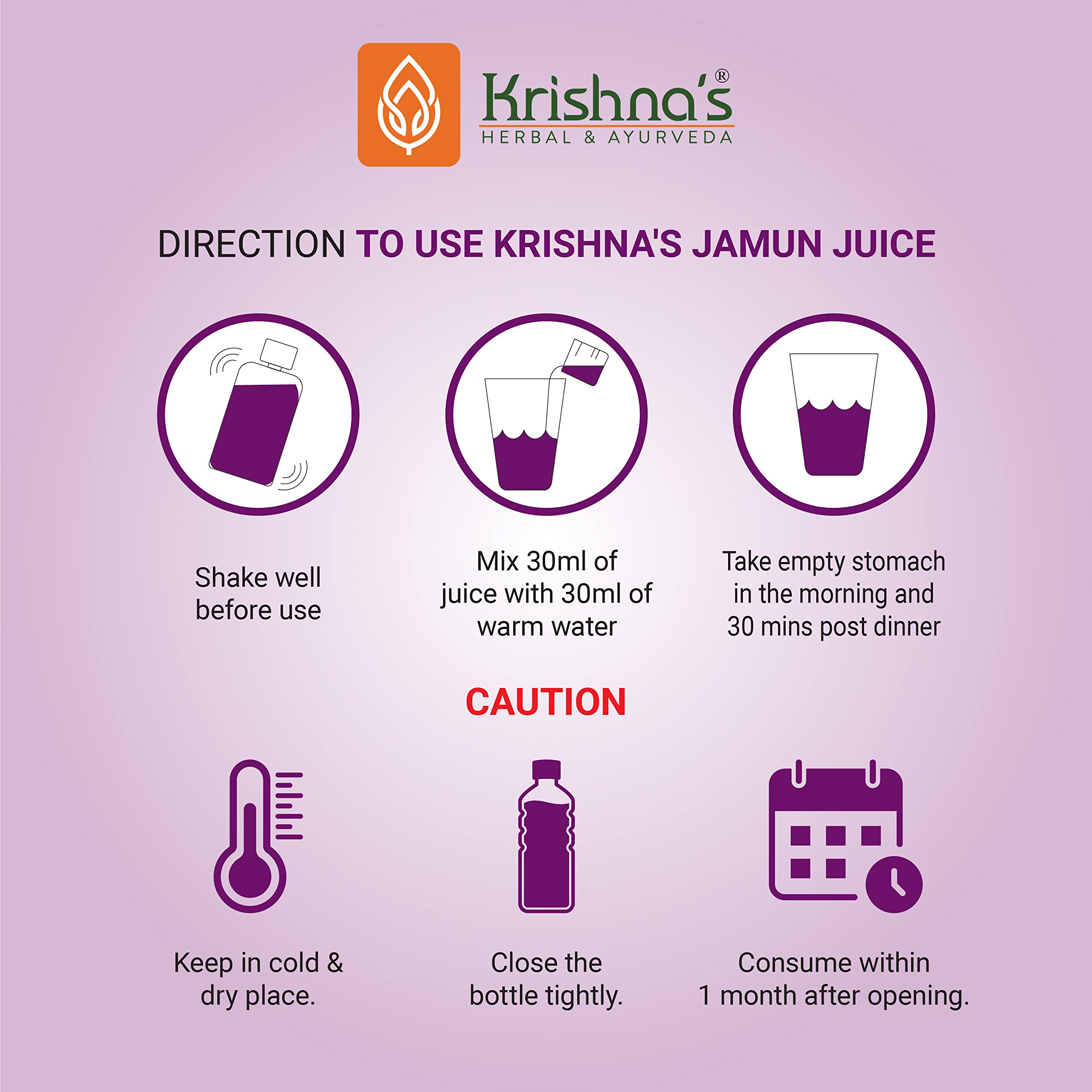 KRISHNA'S HERBAL & AYURVEDA Jamun Juice-500 Ml – view 4