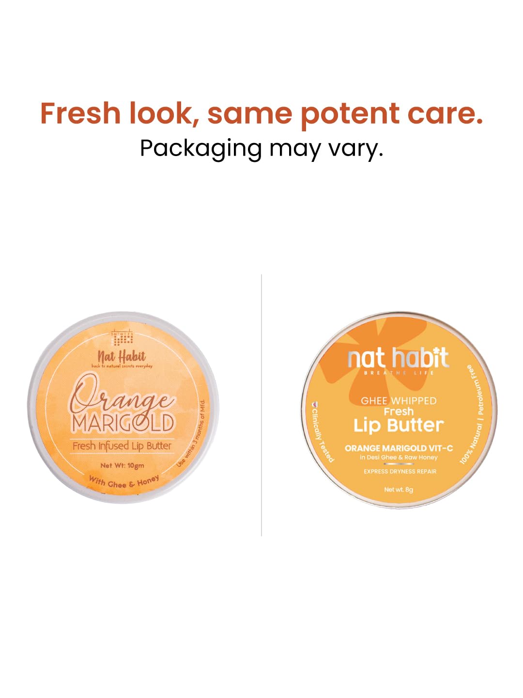 Nat Habit Orange Marigold Lip Balm Fresh Infused Lip Butter With Desi Ghee & Raw Honey For Lip Pigmentation, Lightening, Lip Repair, Dark And Chapped Lips (8gm) (Pack of 2) – view 2