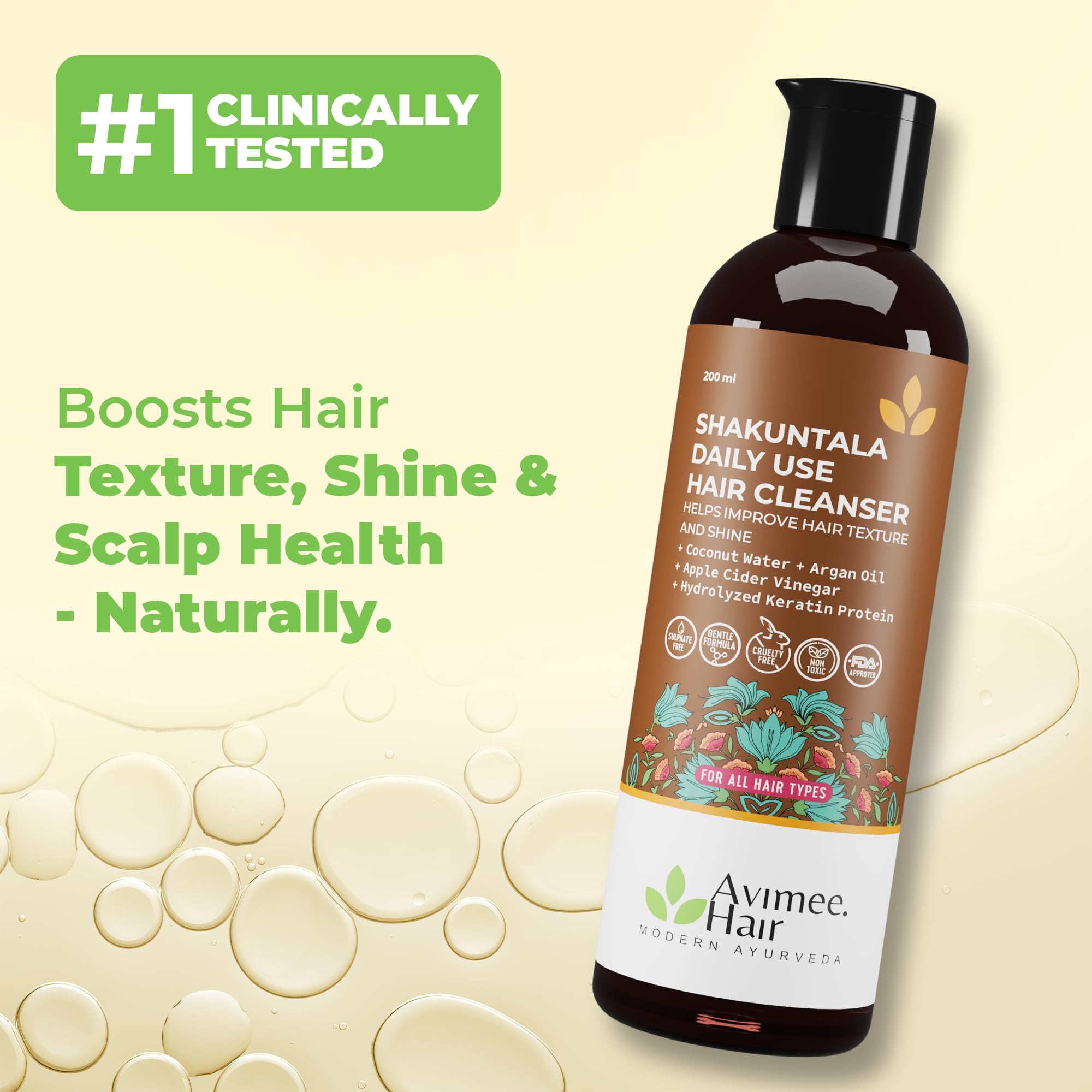 Avimee Herbal Shakuntala Hair Cleanser (200ml) + Radha Hair Conditioner (200ml) Hair Care Combo – view 4