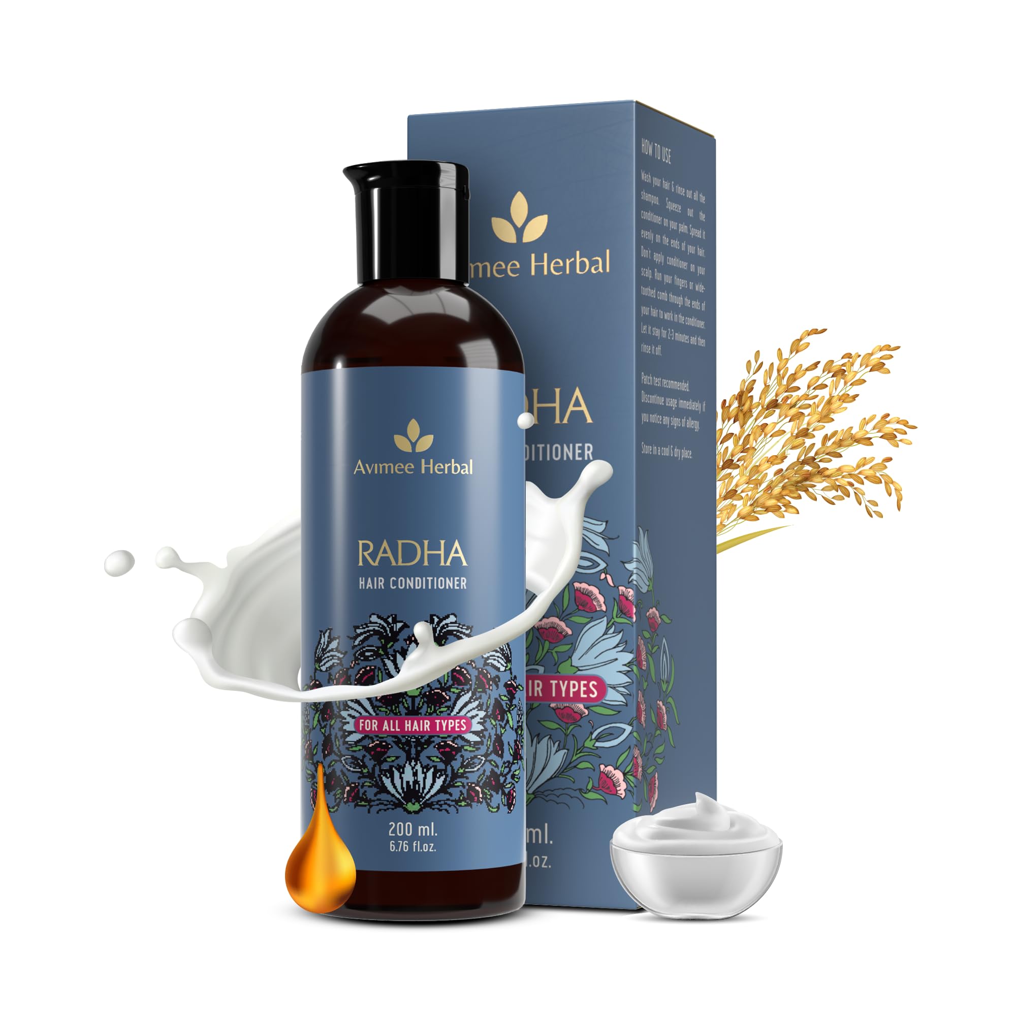 Avimee Herbal Shakuntala Hair Cleanser (200ml) + Radha Hair Conditioner (200ml) Hair Care Combo – view 7
