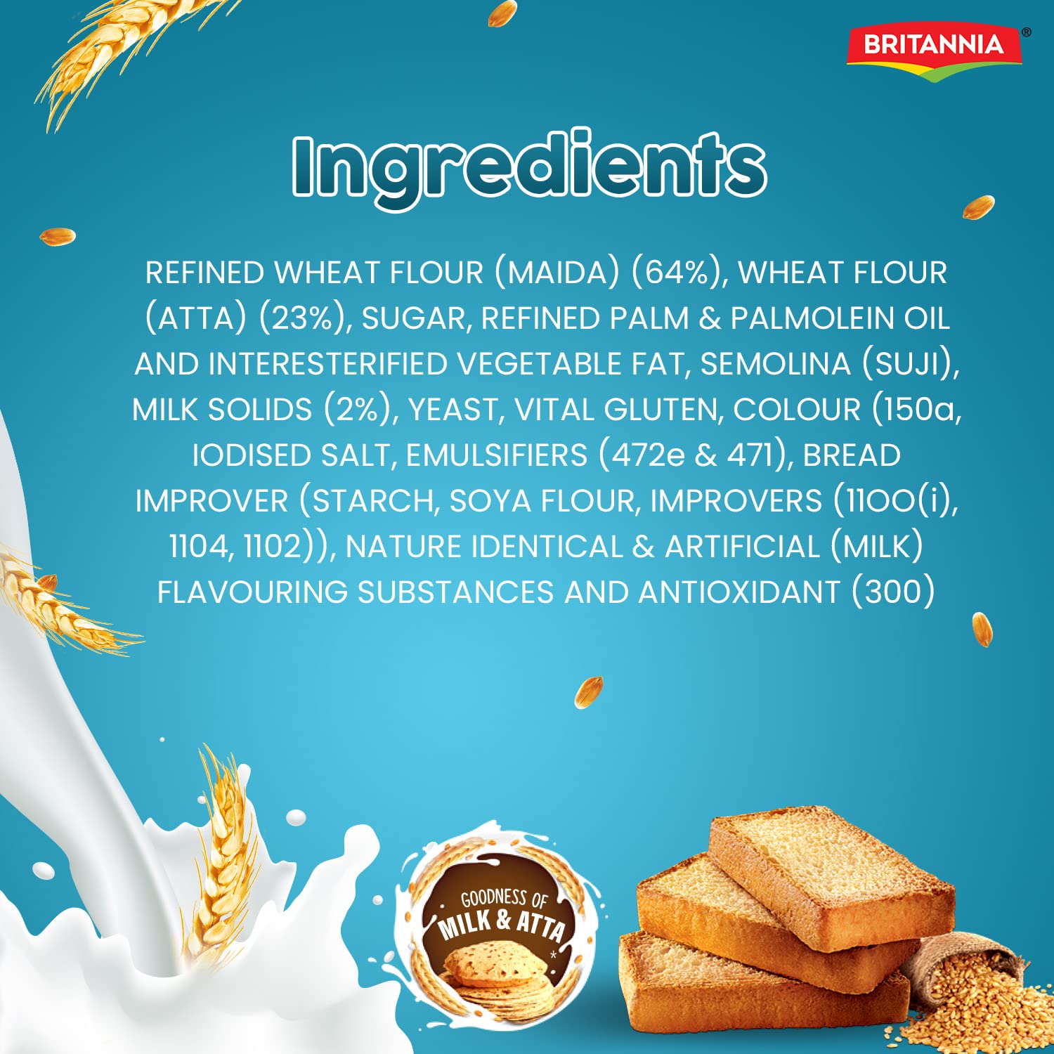 Britannia Toastea Milk Rusk Toast, 182g / 200g (Weight May Vary) – view 3