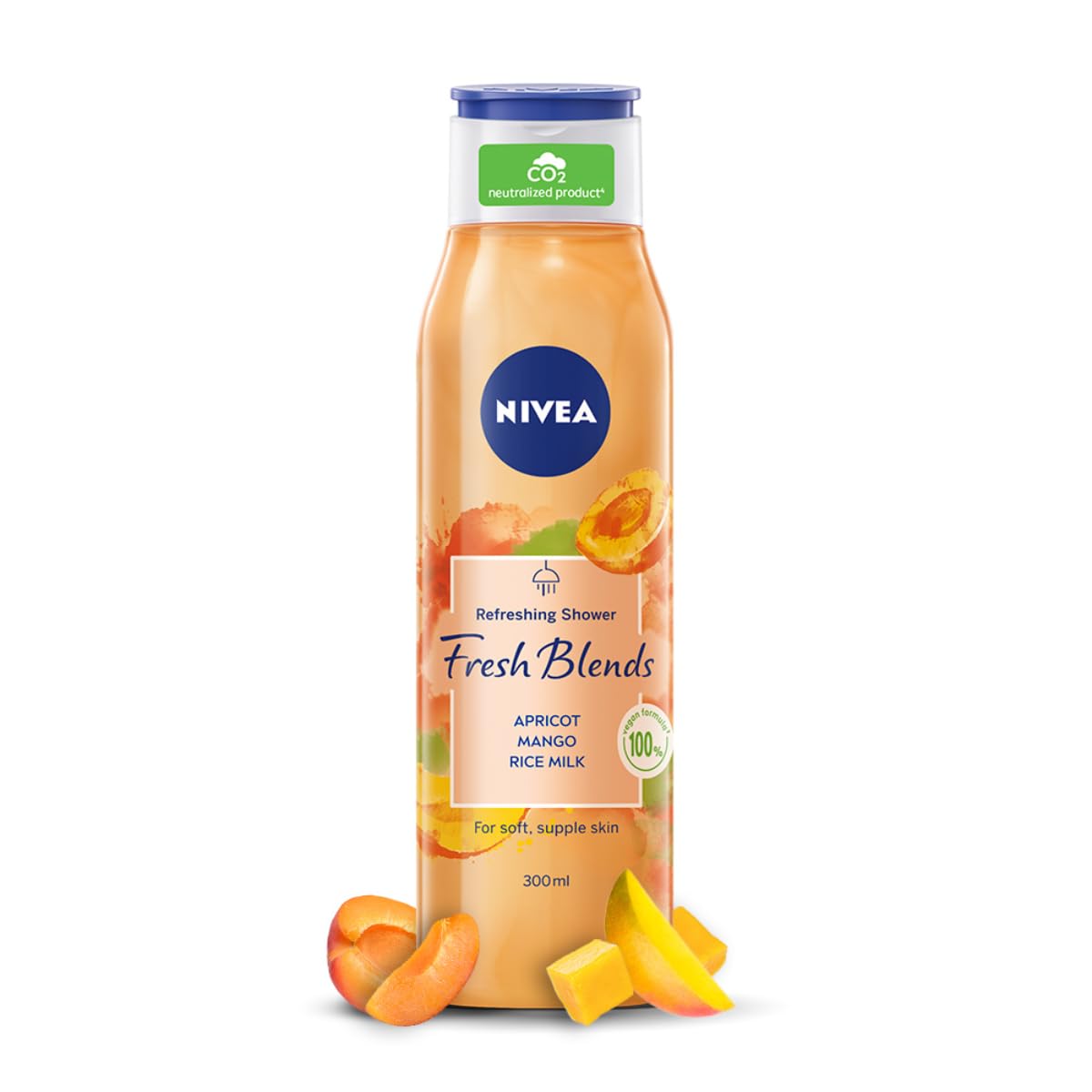Nivea apricot fruity shower gel bottle with mango and rice milk
