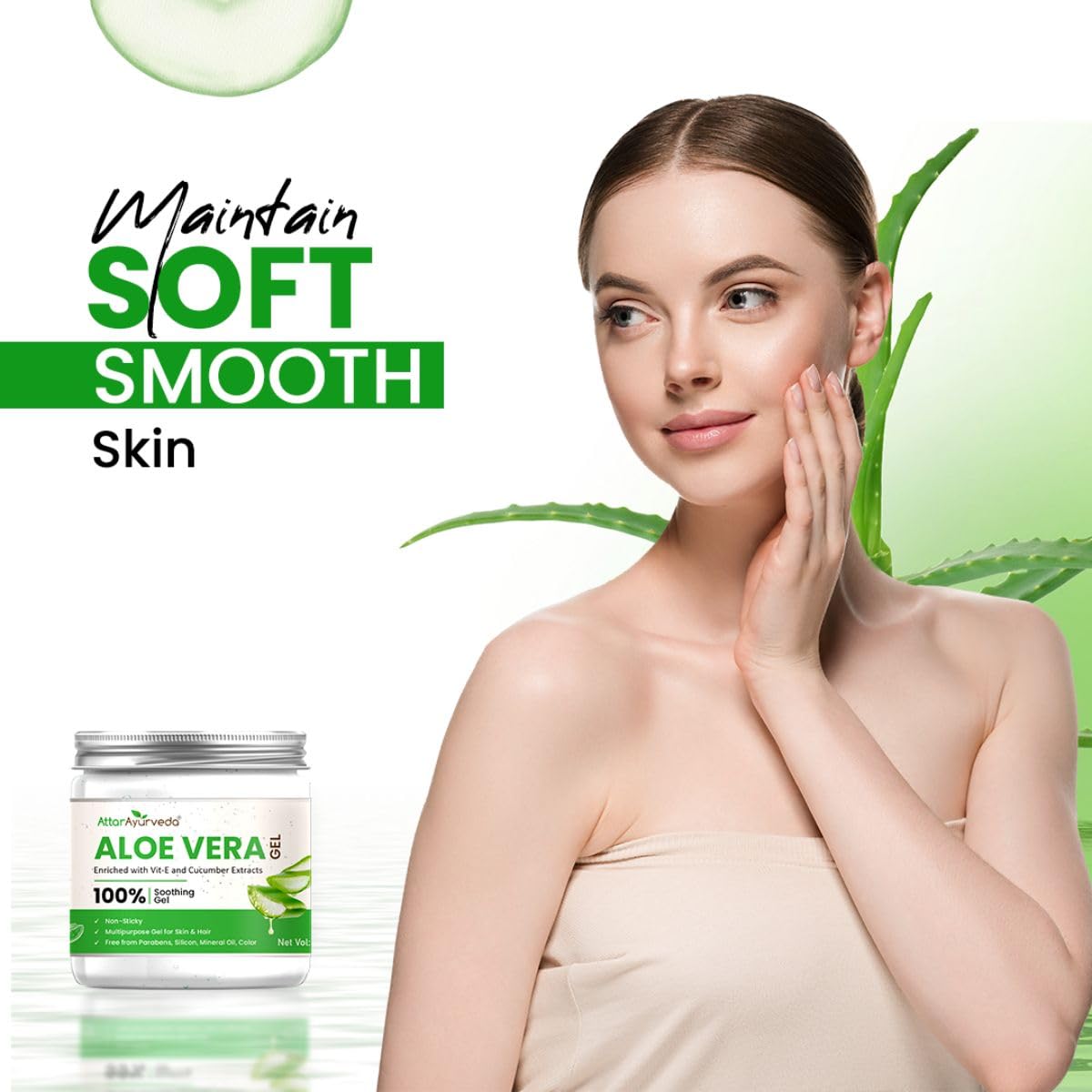 Attar Ayurveda Natural Aloe vera gel for Face, Skin & Hair (200 ml) – view 2
