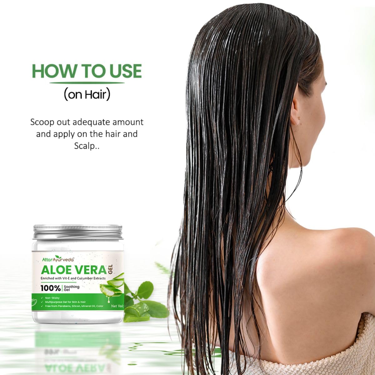 Attar Ayurveda Natural Aloe vera gel for Face, Skin & Hair (200 ml) – view 4