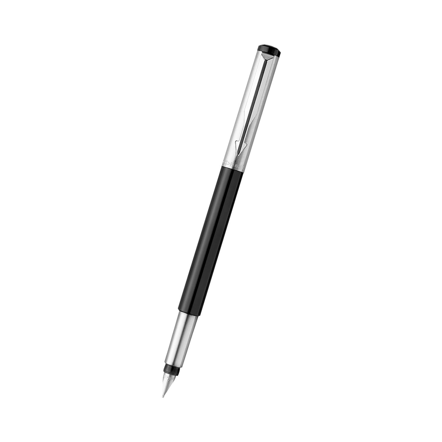 Parker Vector Mettalix Chrome Trim Fountain Pen with Quink Ink Bottle - Blue – view 4