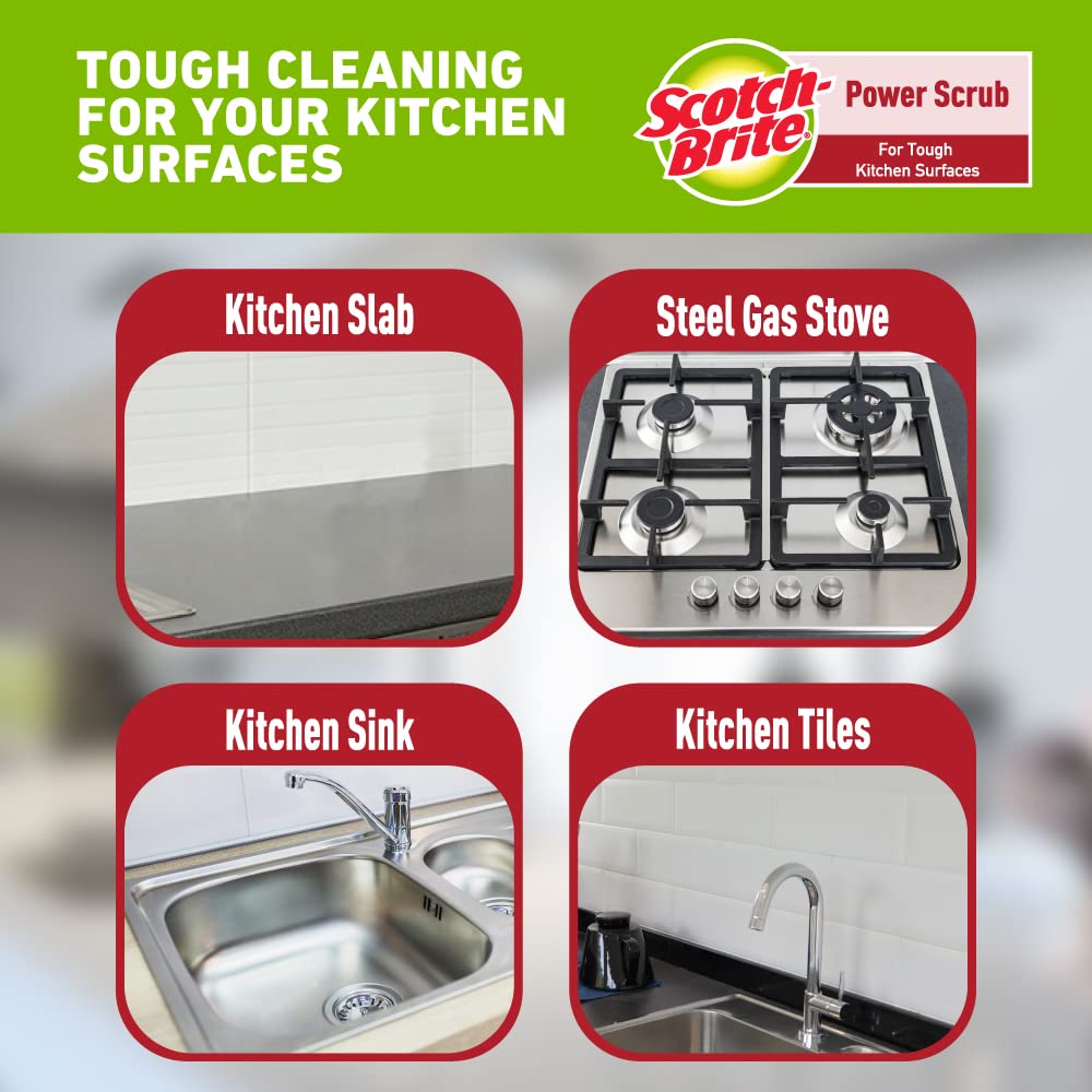 Scotch-Brite Power Scrub with Steel mesh for Utensil Cleaning- for Tough Stain Removal- Pack 5 – view 3