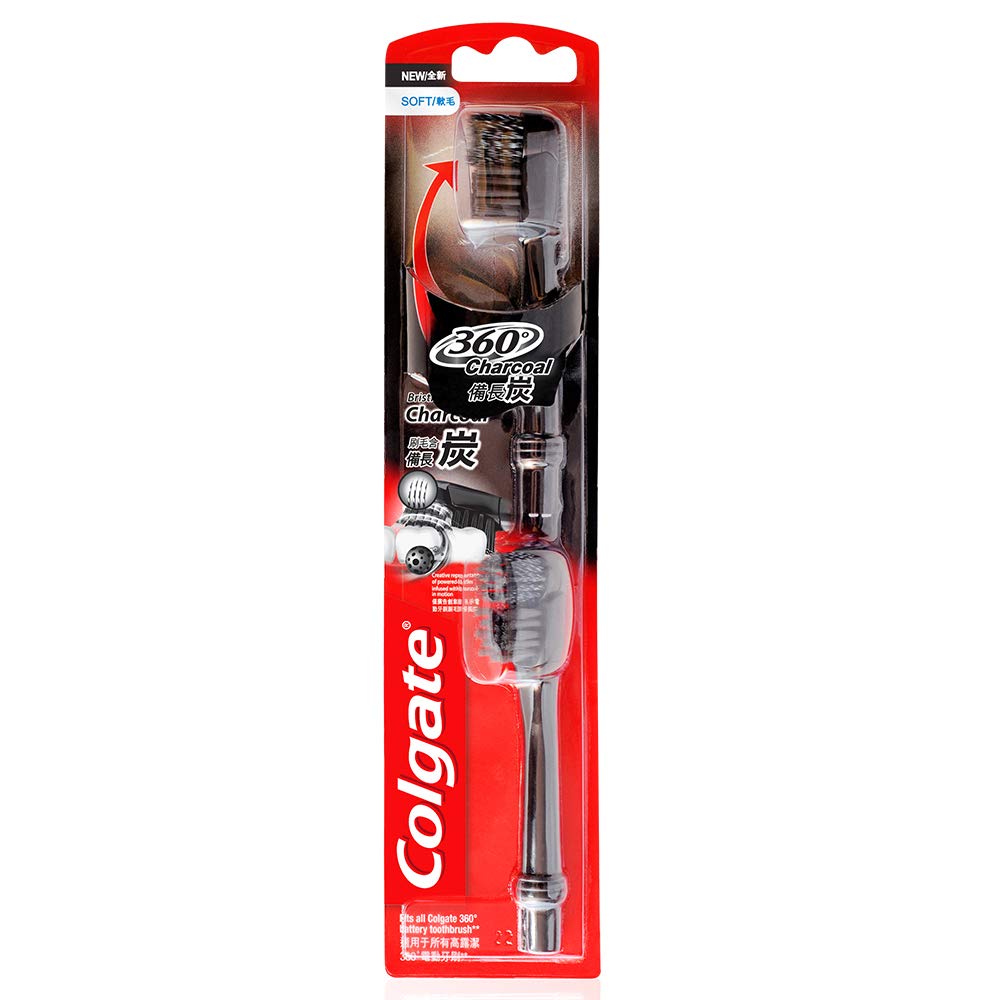 Colgate 360 Charcoal Battery Powered Electric Toothbrush Replacement Brush Head – view 6