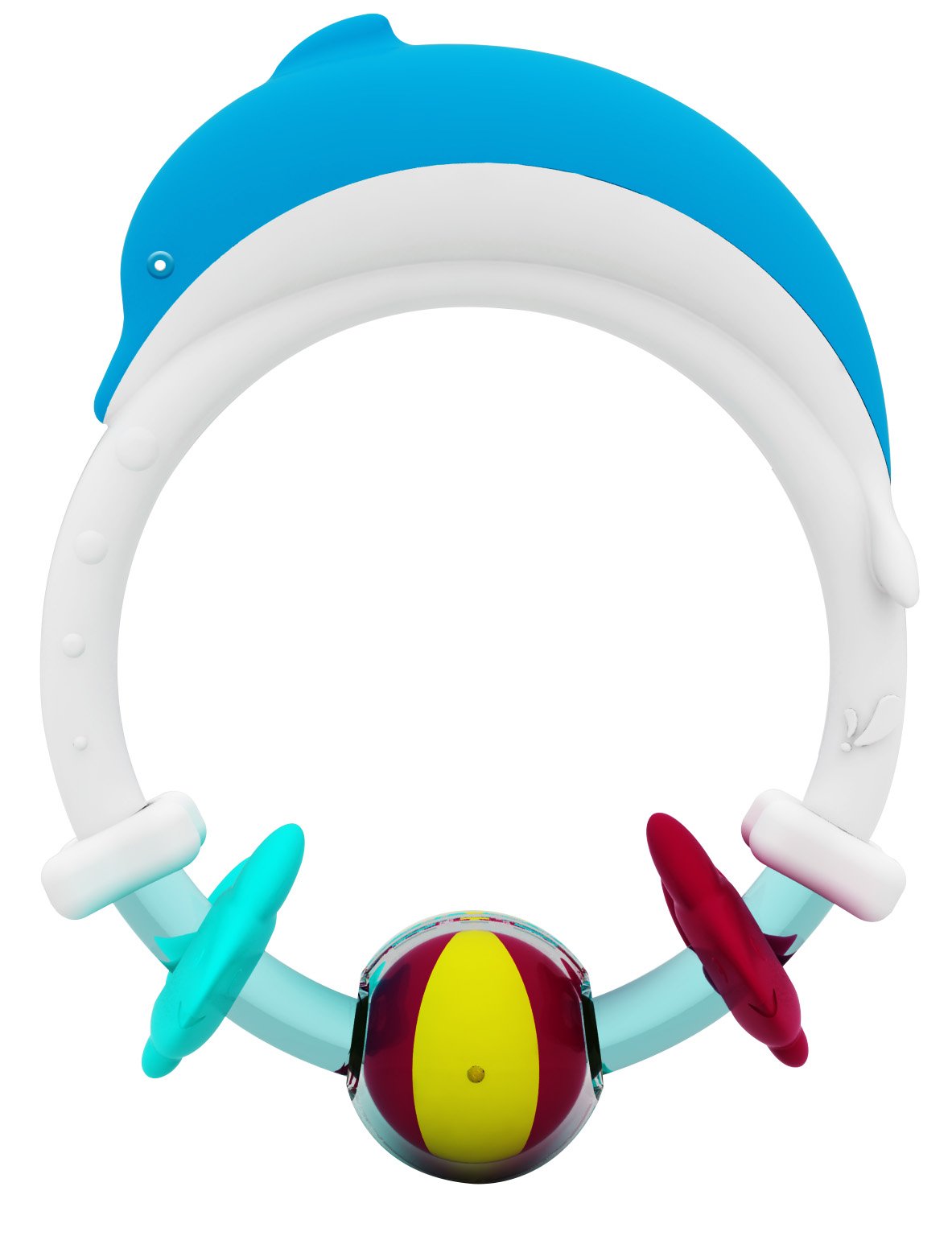 Giggles Dolphin Teether Rattle, Blue – view 1