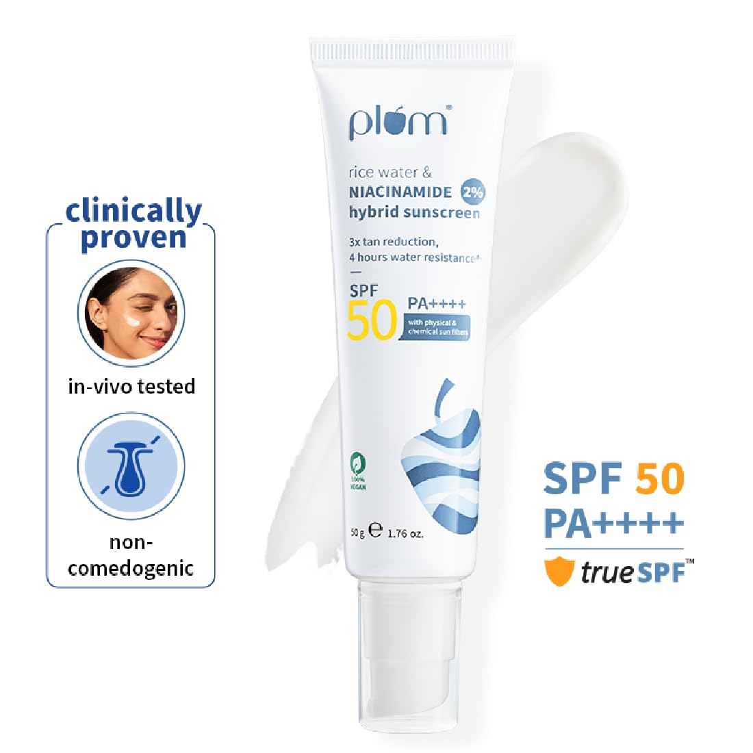 Plum SPF 50 PA++++ Sunscreen with 2% Niacinamide & Rice Water – view 3