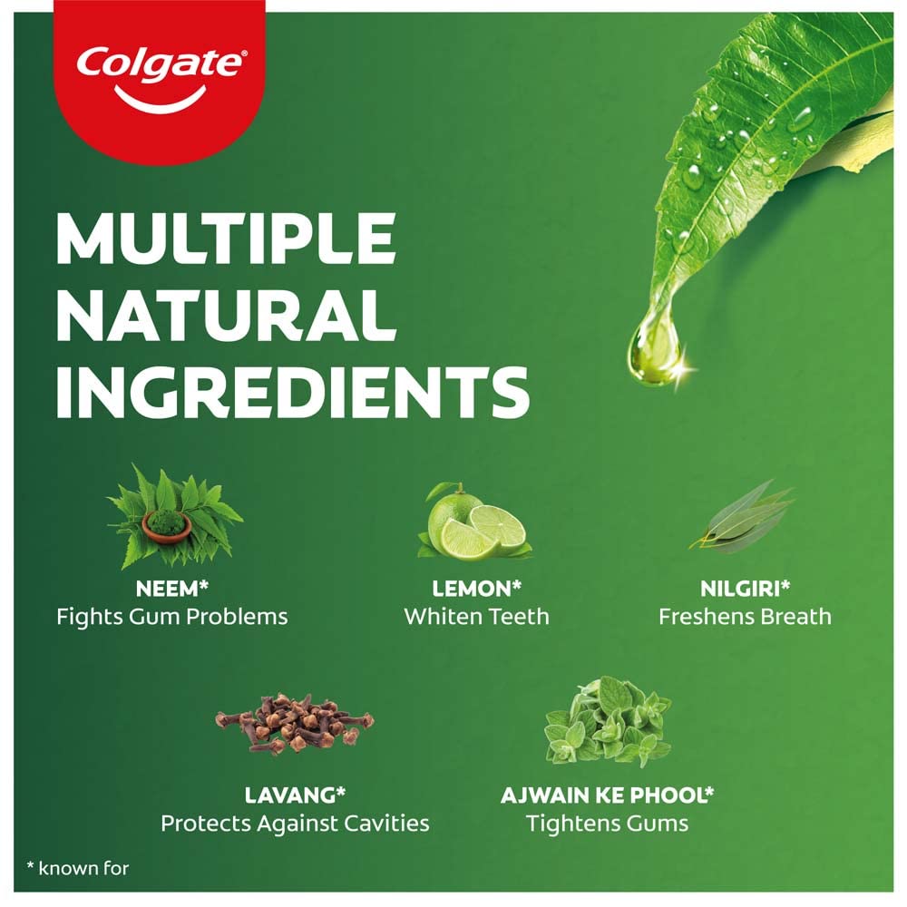 Colgate Active Salt Neem Toothpaste, Pack of 600g, Germ-Fighting Colgate Toothpaste With Active Natural Salt & Neem For Fighting Germs & Gum Problems Giving Healthier Teeth & Tighter Gums – view 4