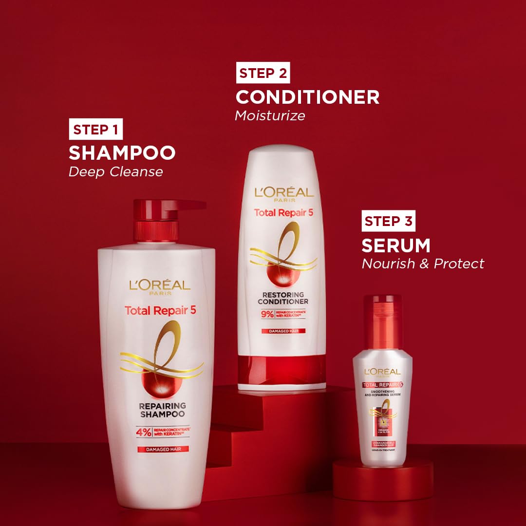 L'Oreal Paris Conditioner, For Damaged and Weak Hair, With Pro-Keratin + Ceramide, Total Repair 5, 180ml – view 6
