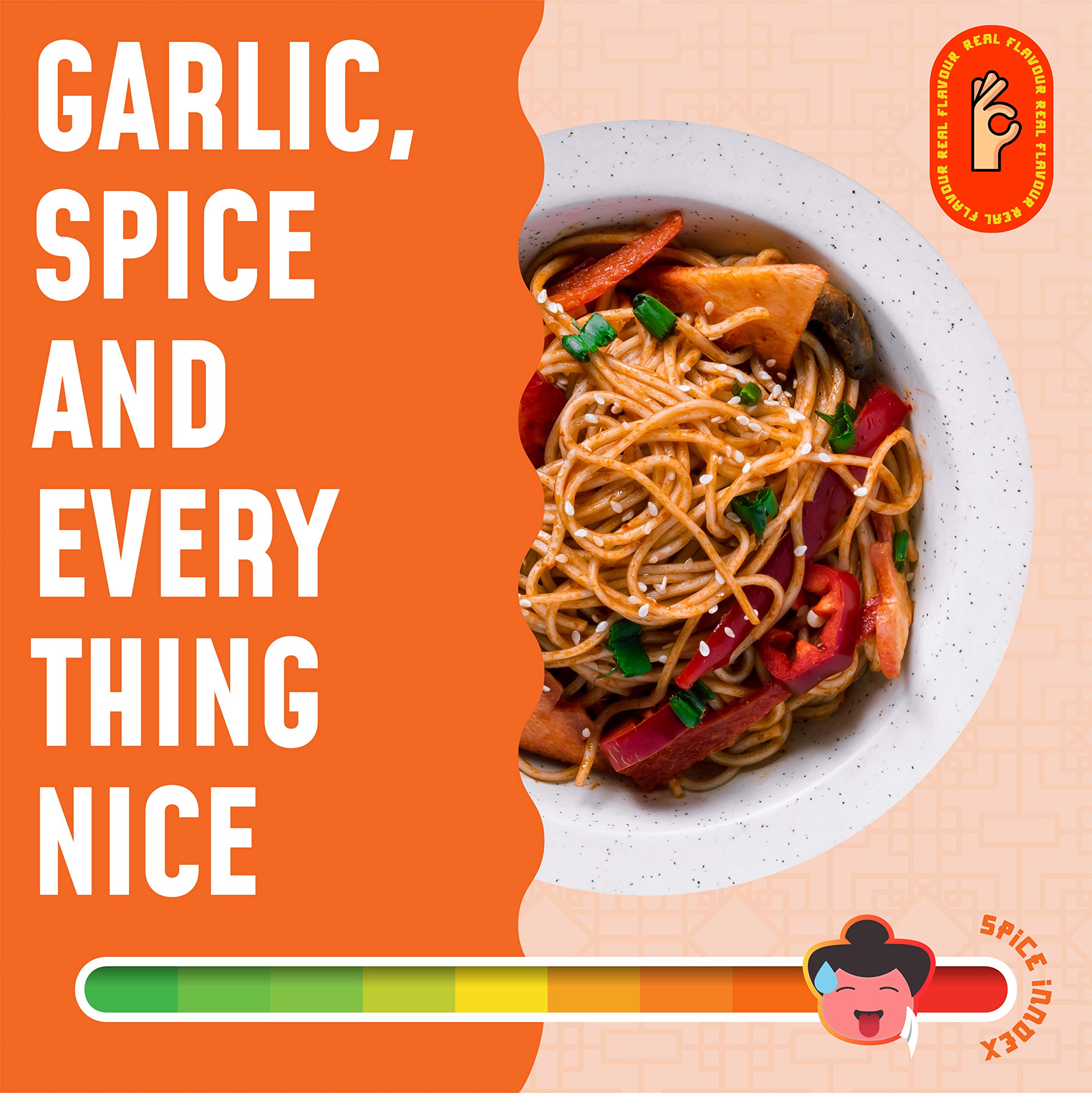 MasterChow Chilli Garlic Noodle Pack - Hakka Noodles (300G) + Chilli & Garlic Bang Bang (220G) Cooking Sauce – view 4