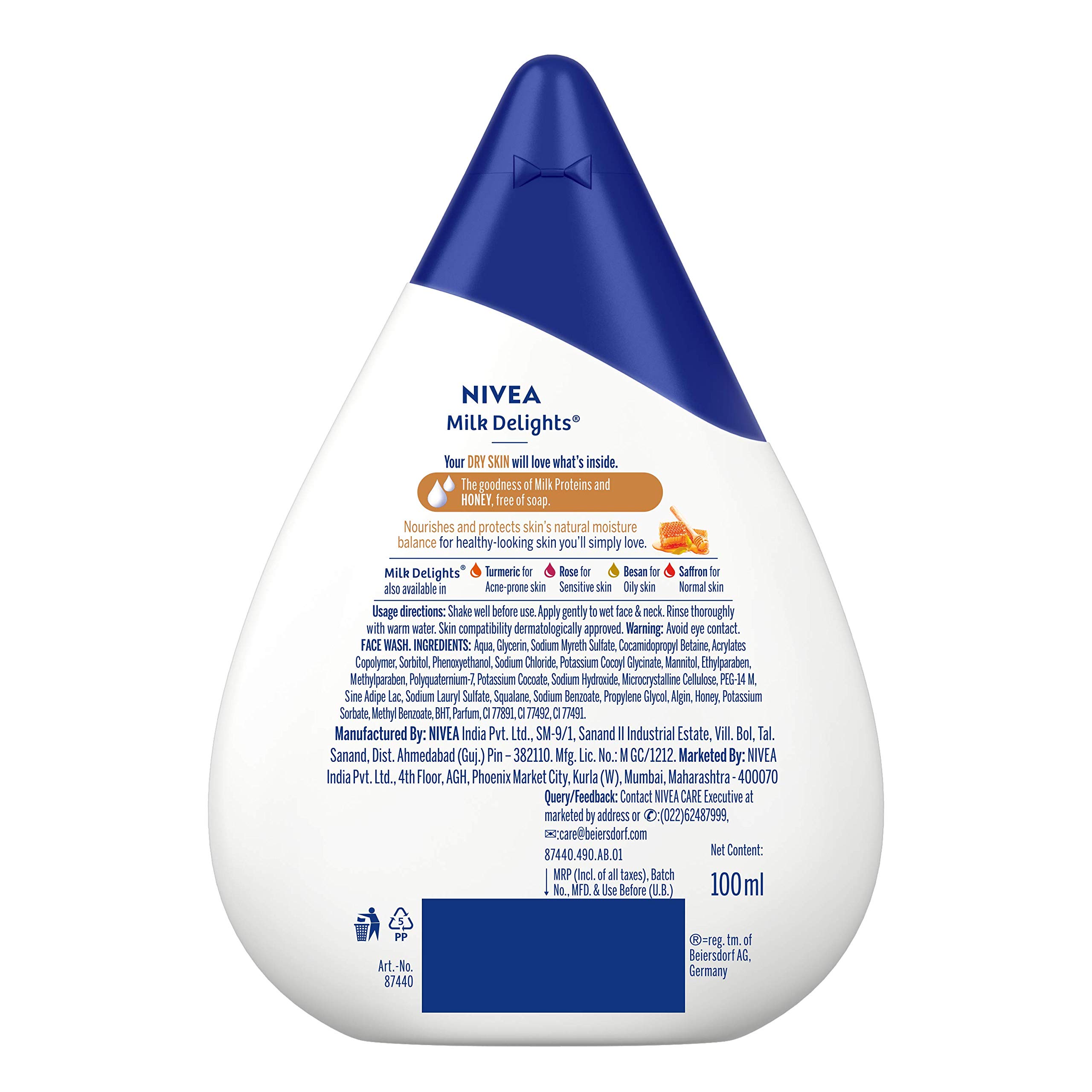 NIVEA Women Face Care Combo, Milk Delights Honey Face Wash 100 Ml (Pack Of 2) With Wildcraft Face Mask, 3 Pieces – view 4