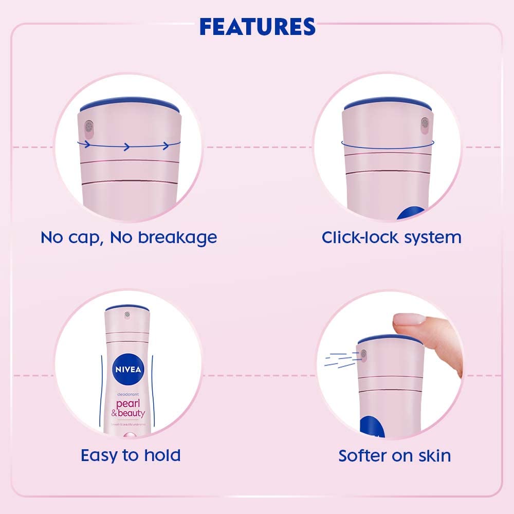 Nivea Pearl & Beauty Deodorant Spray for Unisex, 150 ml – view 5