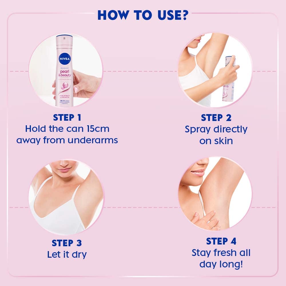 Nivea Pearl & Beauty Deodorant Spray for Unisex, 150 ml – view 7