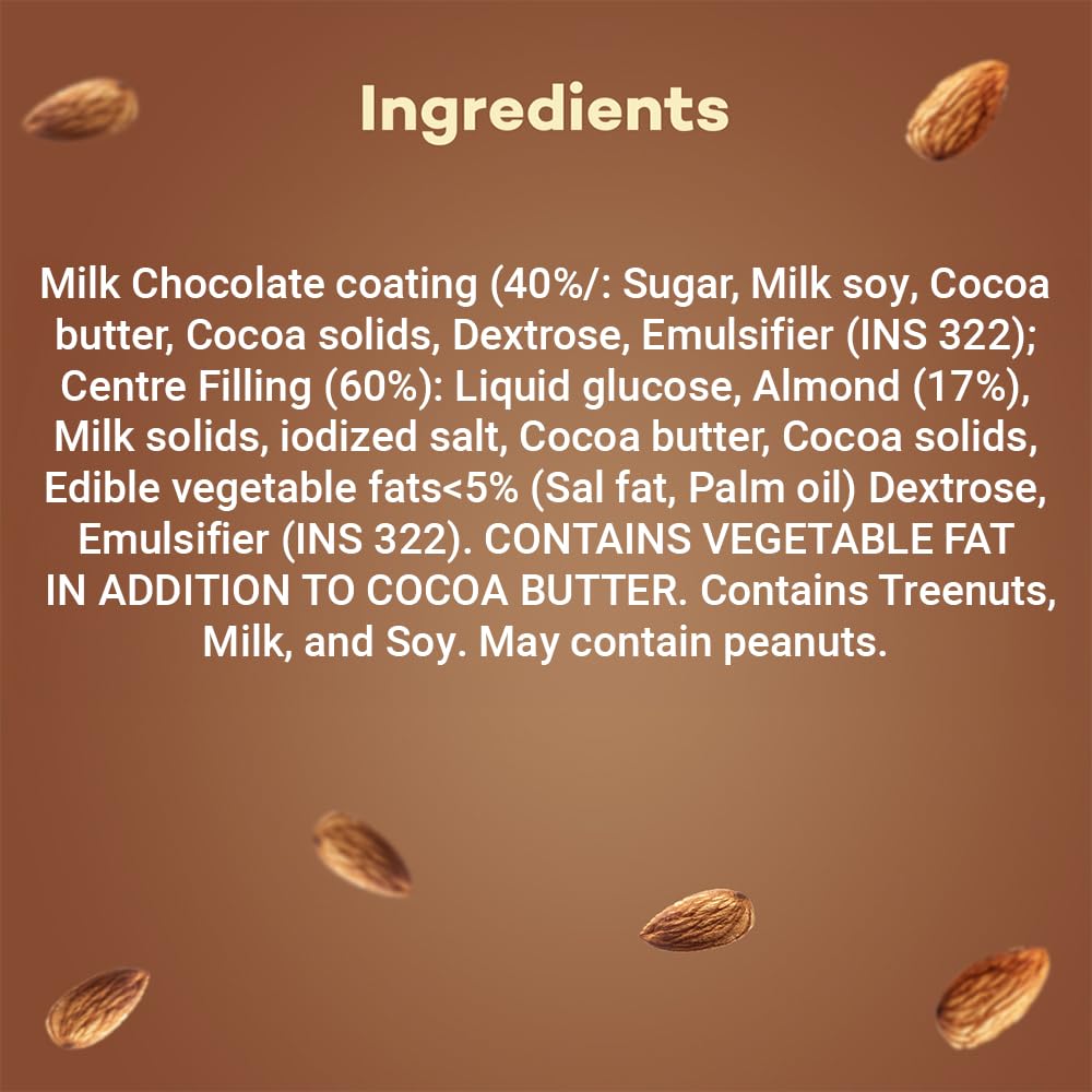 Snickers Almond Filled Chocolates - 45g Bar (Pack of 15) – view 5