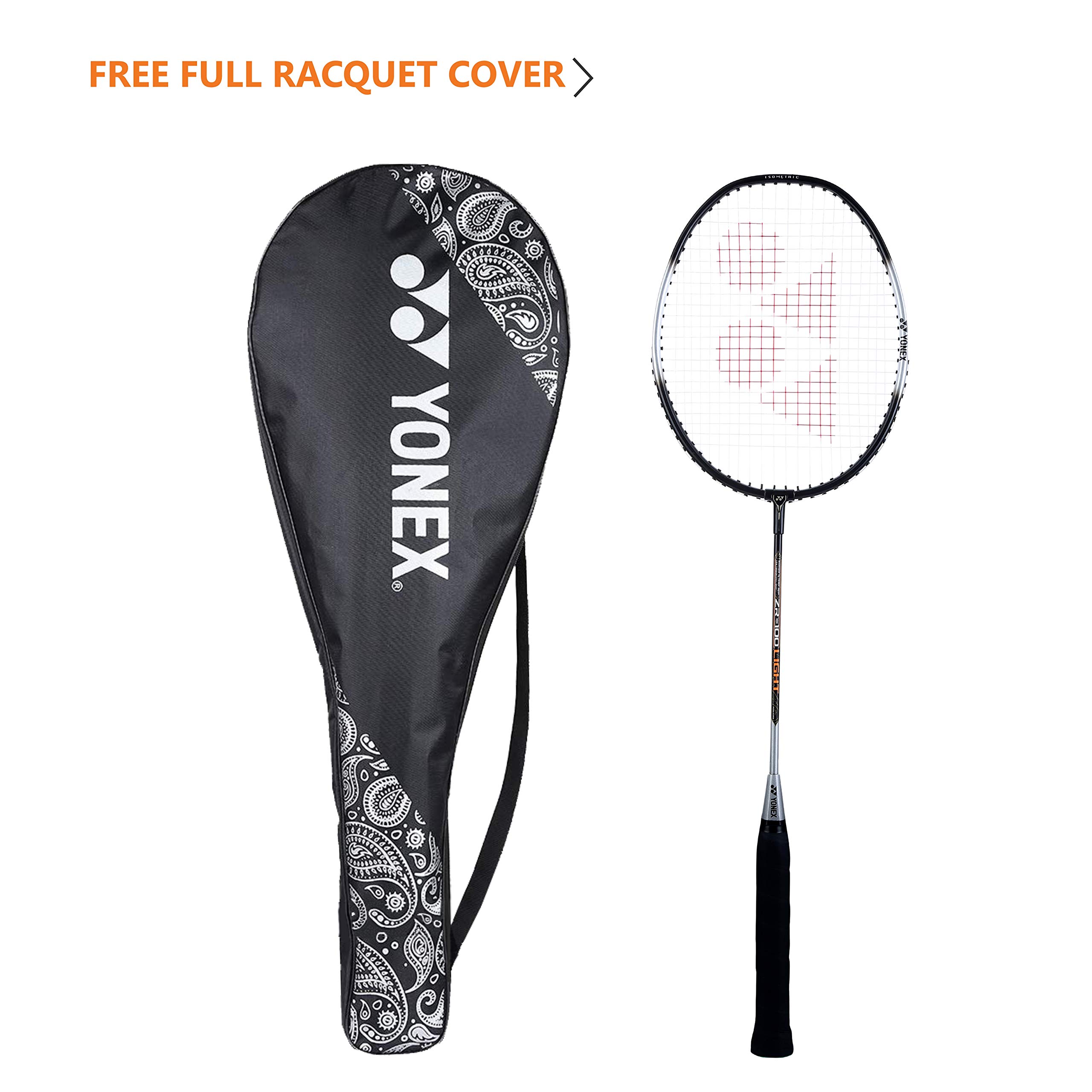 YONEX ZR 100 Light Aluminium Badminton Racquet with Full Cover (Black/Black) Set of 2 – view 9