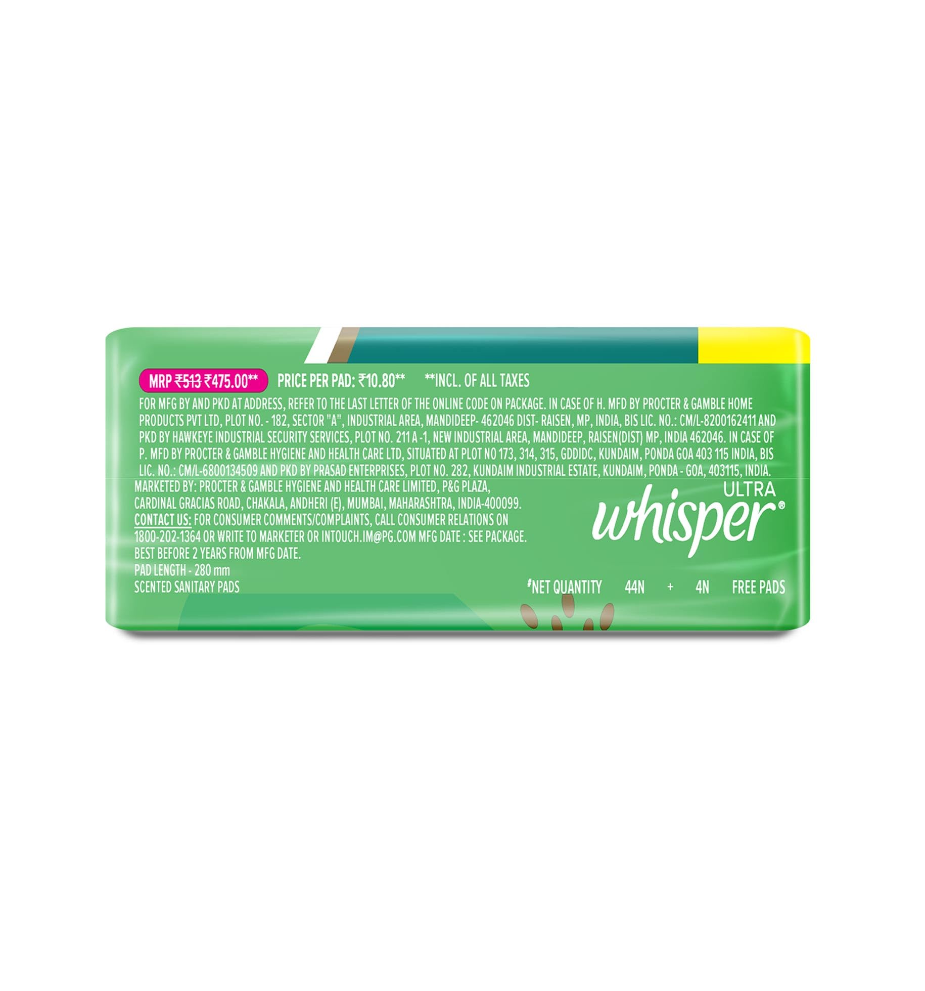 Whisper Ultra Upto No Gap No Leaks Sanitary Pads, 48 XL Pads, For Heavy Flow Protection, With CURVEWEAR – view 9