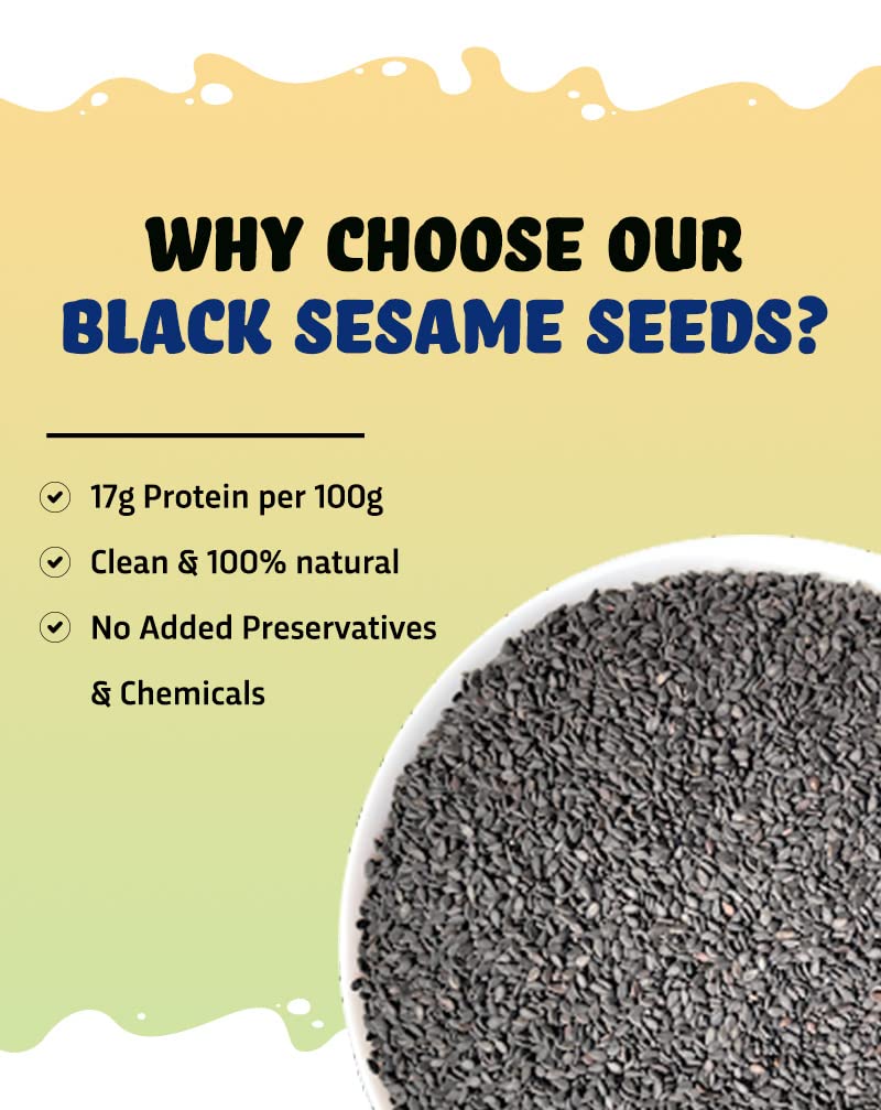 True Elements Raw Black Sesame Seeds 400gm - Black Til Seeds for Eating – view 7