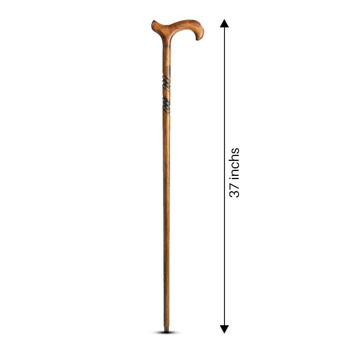 NeuOrigin Wooden Walking Stick/Wooden Cane/Length 37 inch/Walking Stick for Elders/Brown Color Wooden Cane/Handmade – view 5