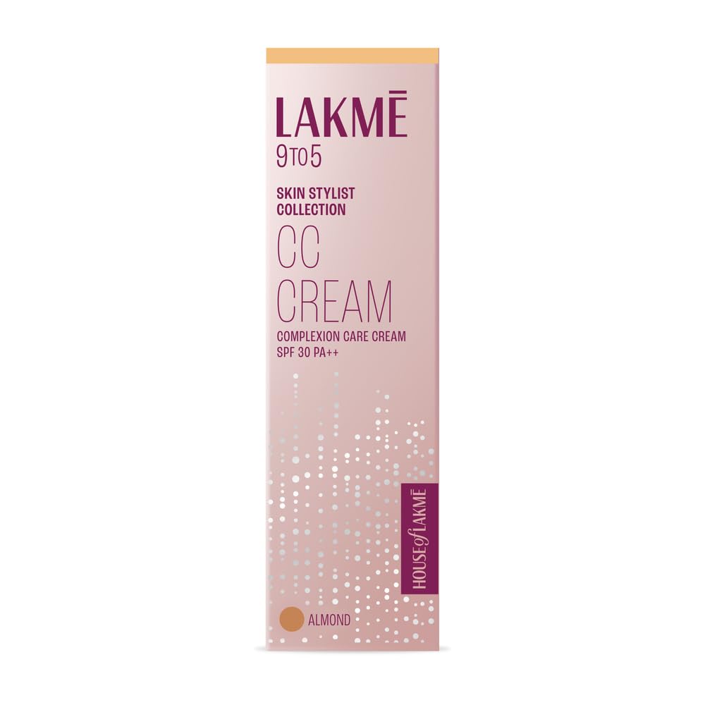 Lakme 9 to 5 CC Cream Almond tube front view