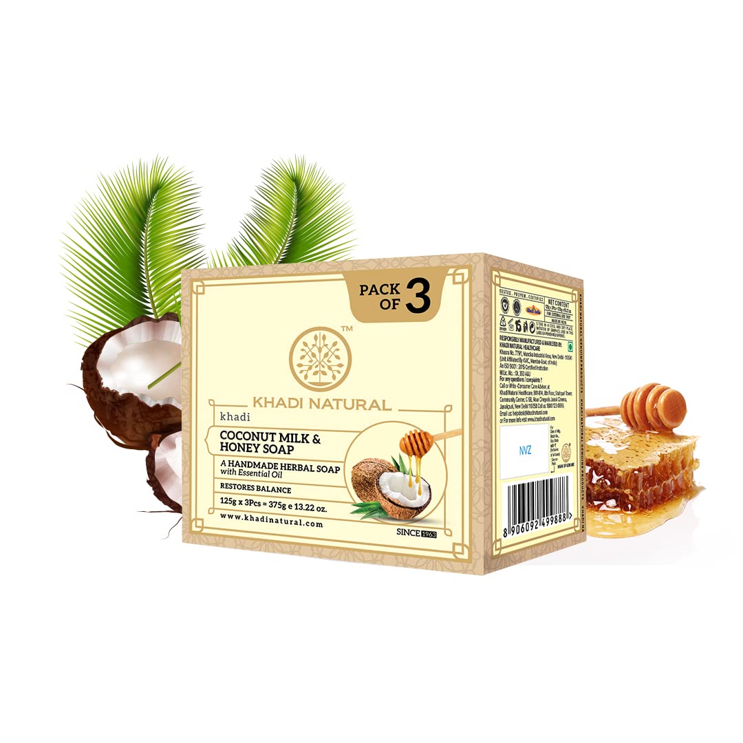 Khadi Natural coconut milk and honey bathing soap pack