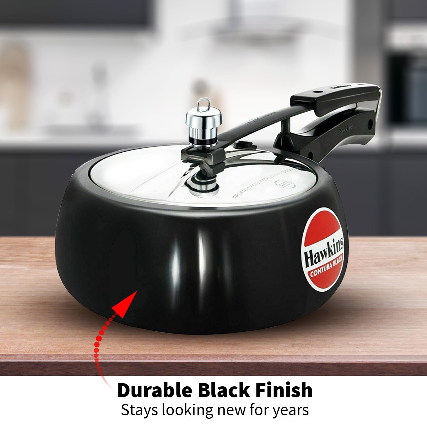 Hawkins 3.5 Litre Contura Black Pressure Cooker, Hard Anodised Inner Lid Cooker, Handi Cooker, Black (CB35) – view 6