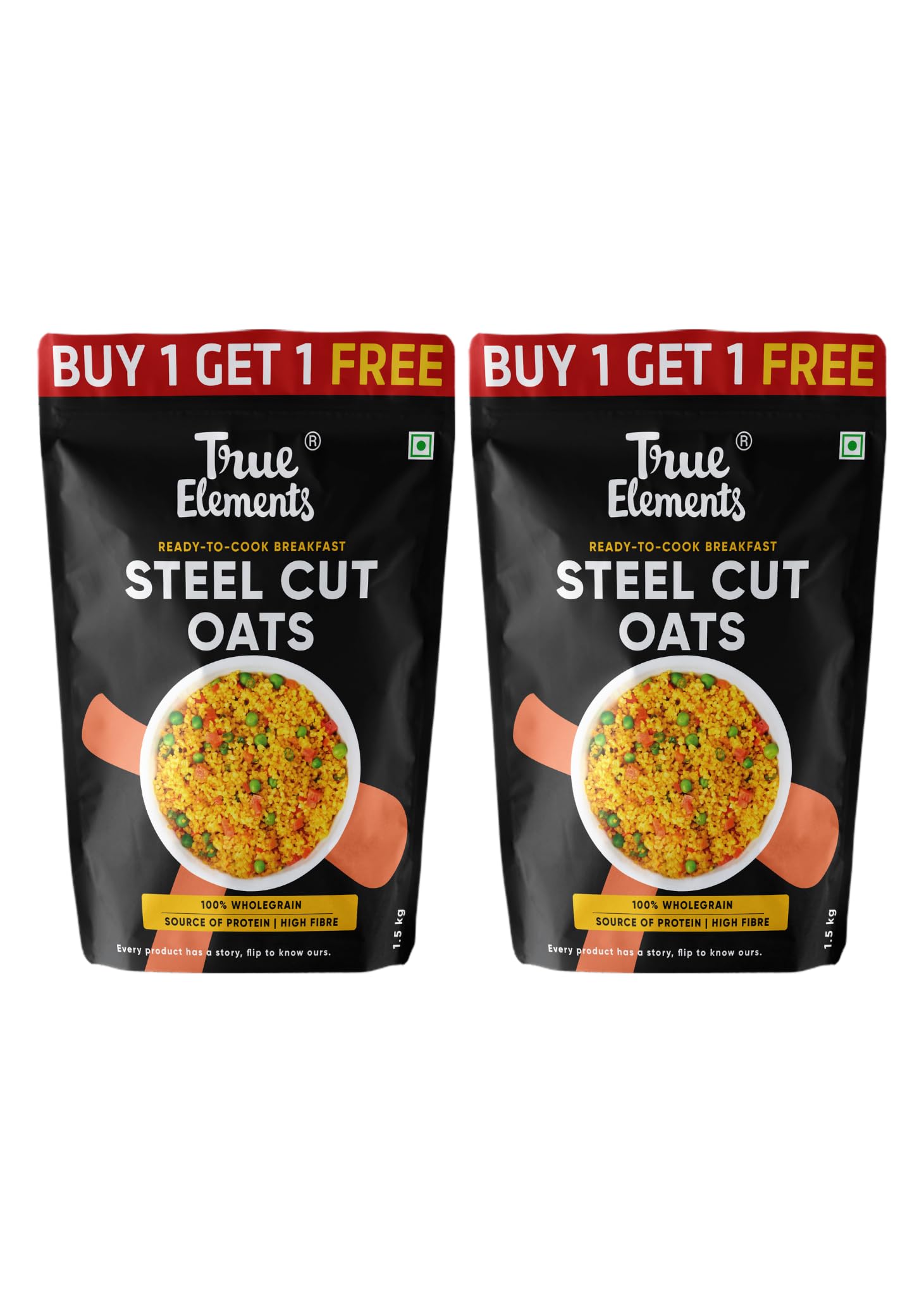 True Elements wholegrain steel cut oats in 3kg pack of two