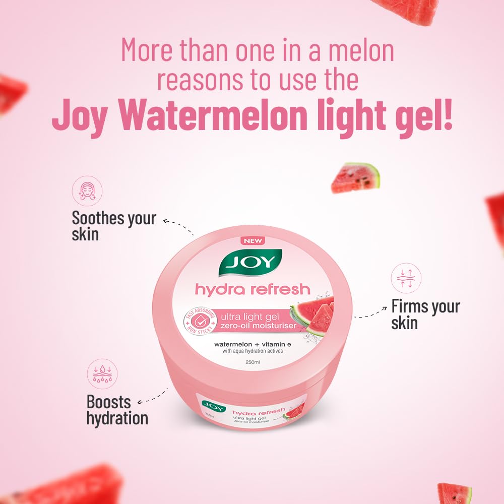 Joy Hydra Refresh Ultra-Light Oil-Free Gel Moisturizer with Watermelon & Vitamin E for Face & Body (250ml) – view 5