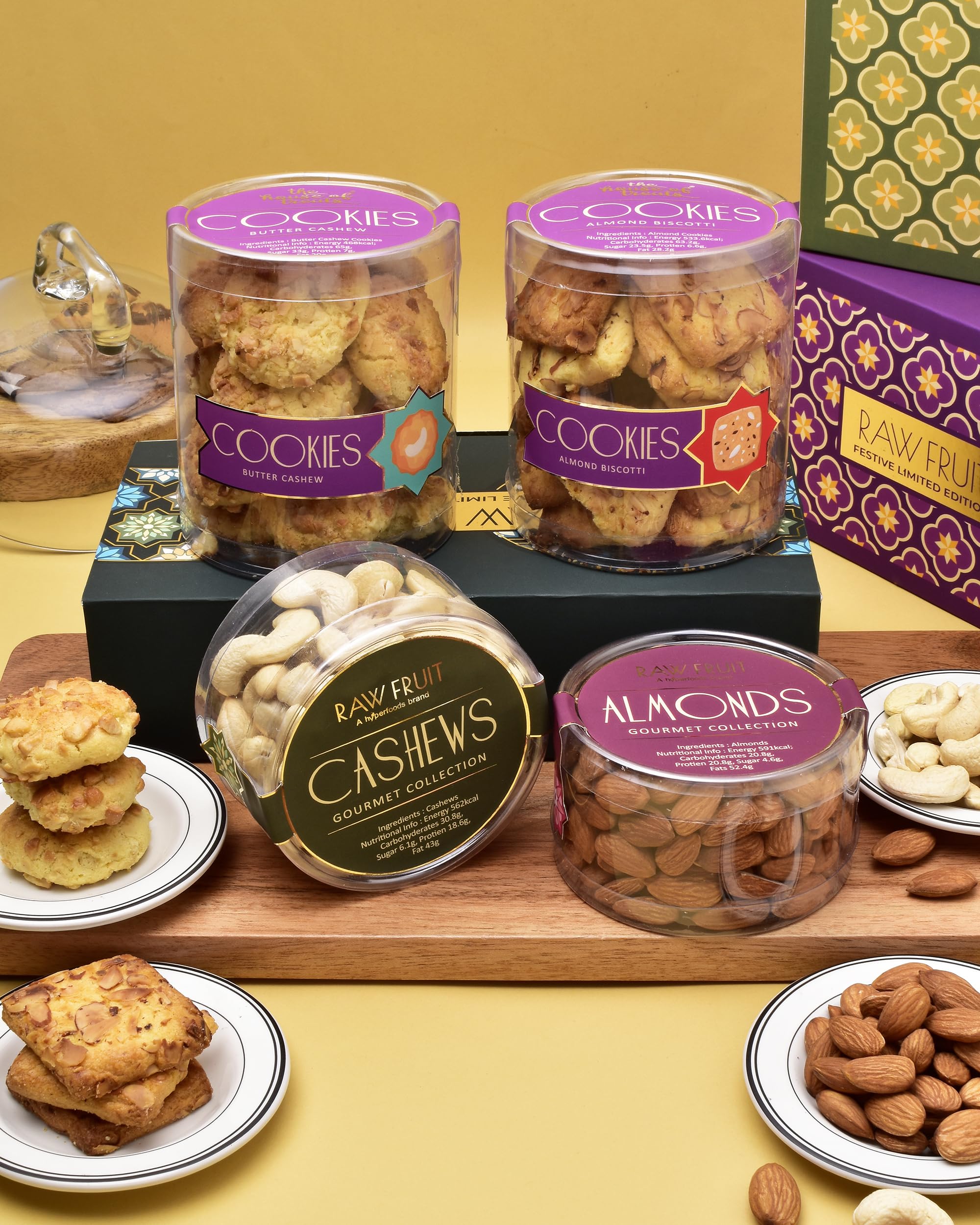 Bhaiya Bhabhi Rakhi Set Rakhi Gift Hamper For Brother Rakhi For Bhabhi Cookies Gift Pack Dry Fruits Combo Pack Cashew Almond Cashew Cookie Almond Biscuit Couture Bhaiya Bhabhi Rakhi Set – view 4