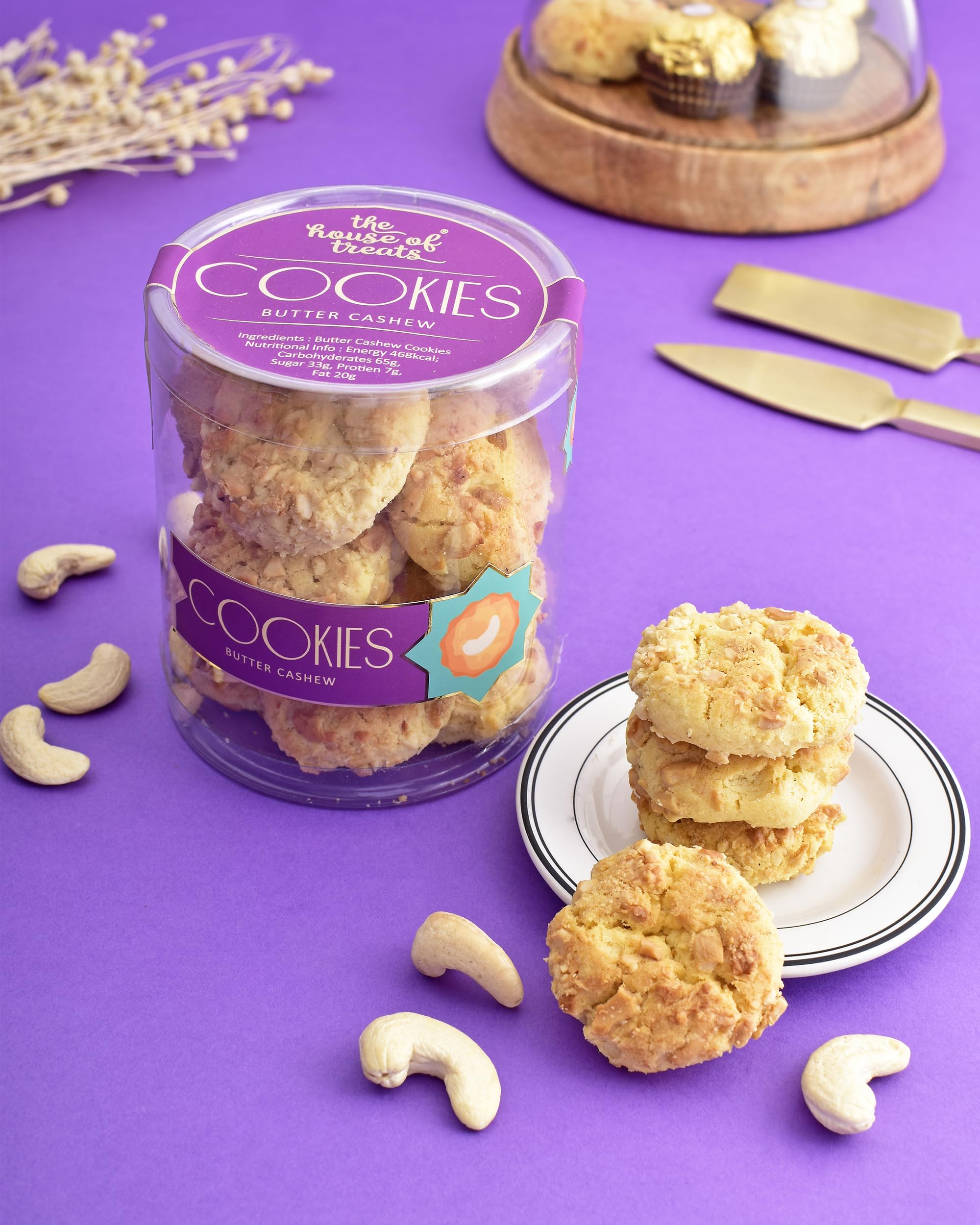 Bhaiya Bhabhi Rakhi Set Rakhi Gift Hamper For Brother Rakhi For Bhabhi Cookies Gift Pack Dry Fruits Combo Pack Cashew Almond Cashew Cookie Almond Biscuit Couture Bhaiya Bhabhi Rakhi Set – view 5