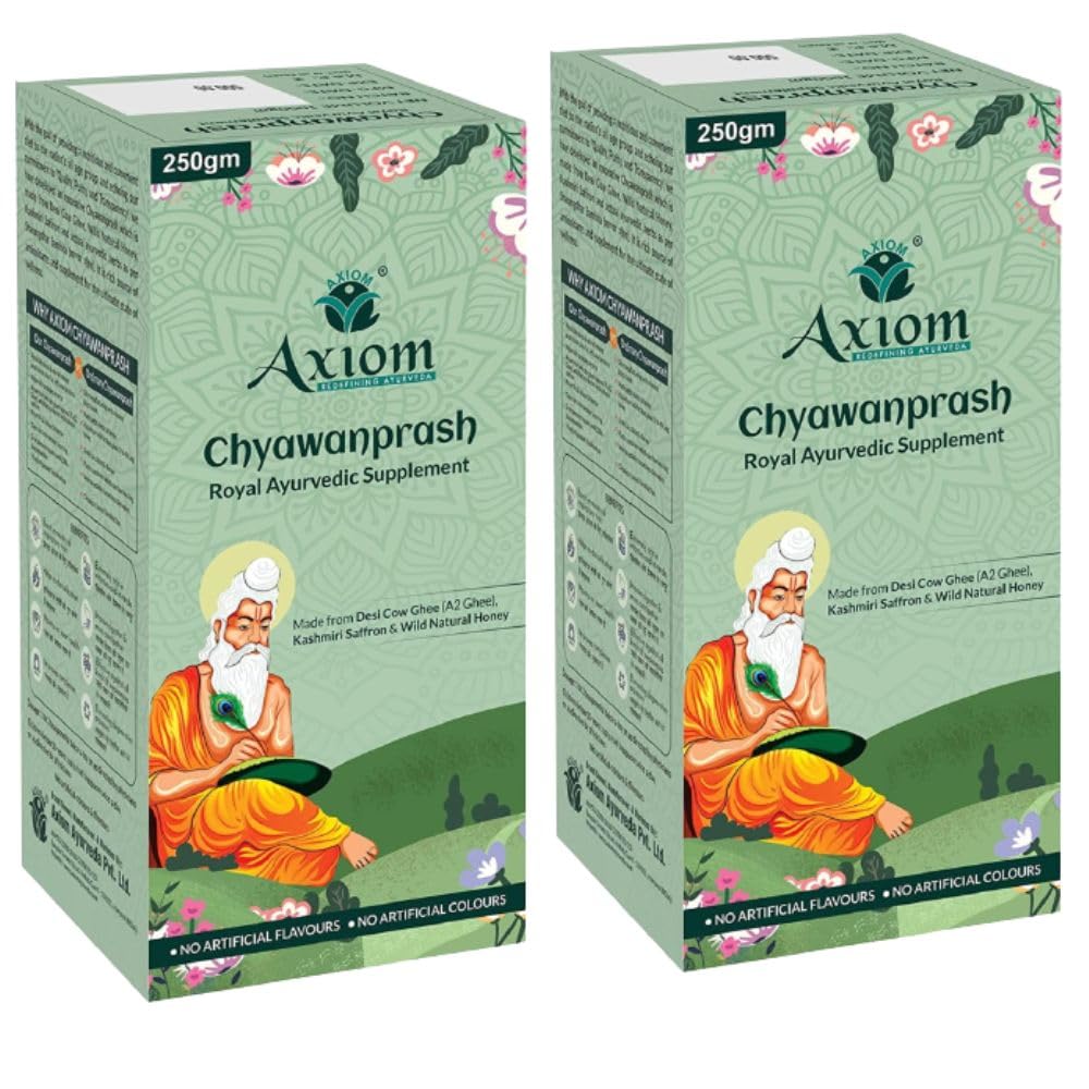 Axiom chyawanprash bottles with Kashmiri saffron and Ayurvedic herbs