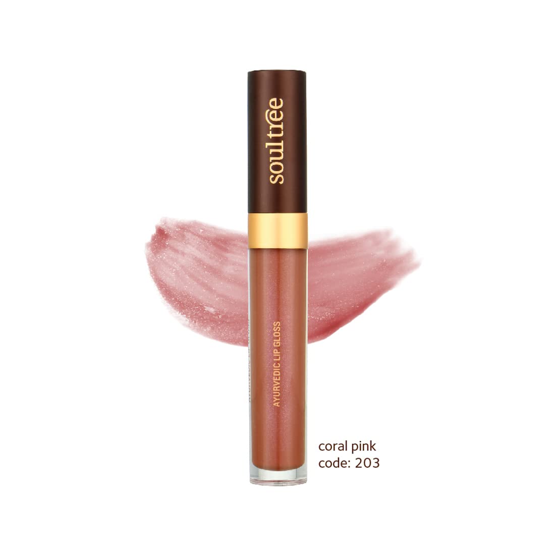 SoulTree Ayurvedic Lip Gloss - Coral Pink Colour(203), 5 g – view 2