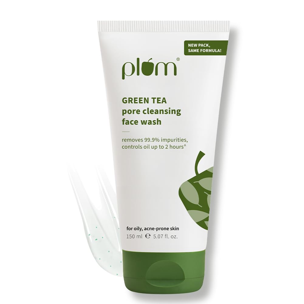 Plum green tea gel face wash tube for oily skin