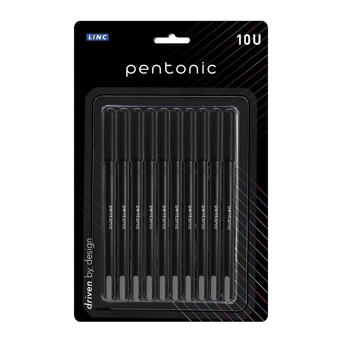 Pentonic black ink ball pen pack with ten pens