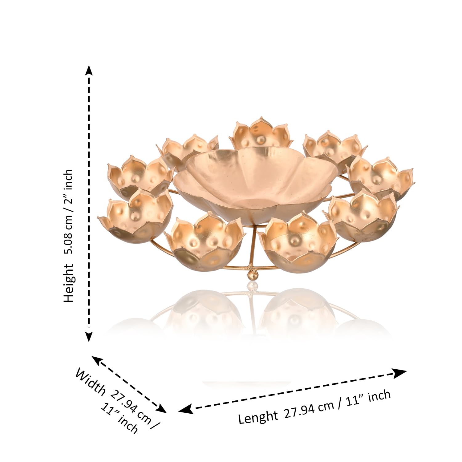 Urli Bowl Diya Shape Flower Decorative Tealight for Home Diwali Handcrafted Bowl for Floating Flowers and Tea Light Candles Home – view 3