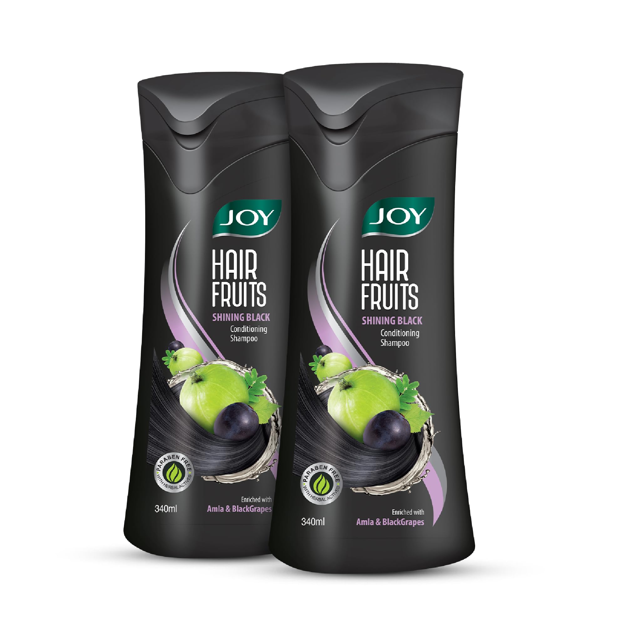 Joy Shining Black Hair Shampoo 340 ml twin pack bottles