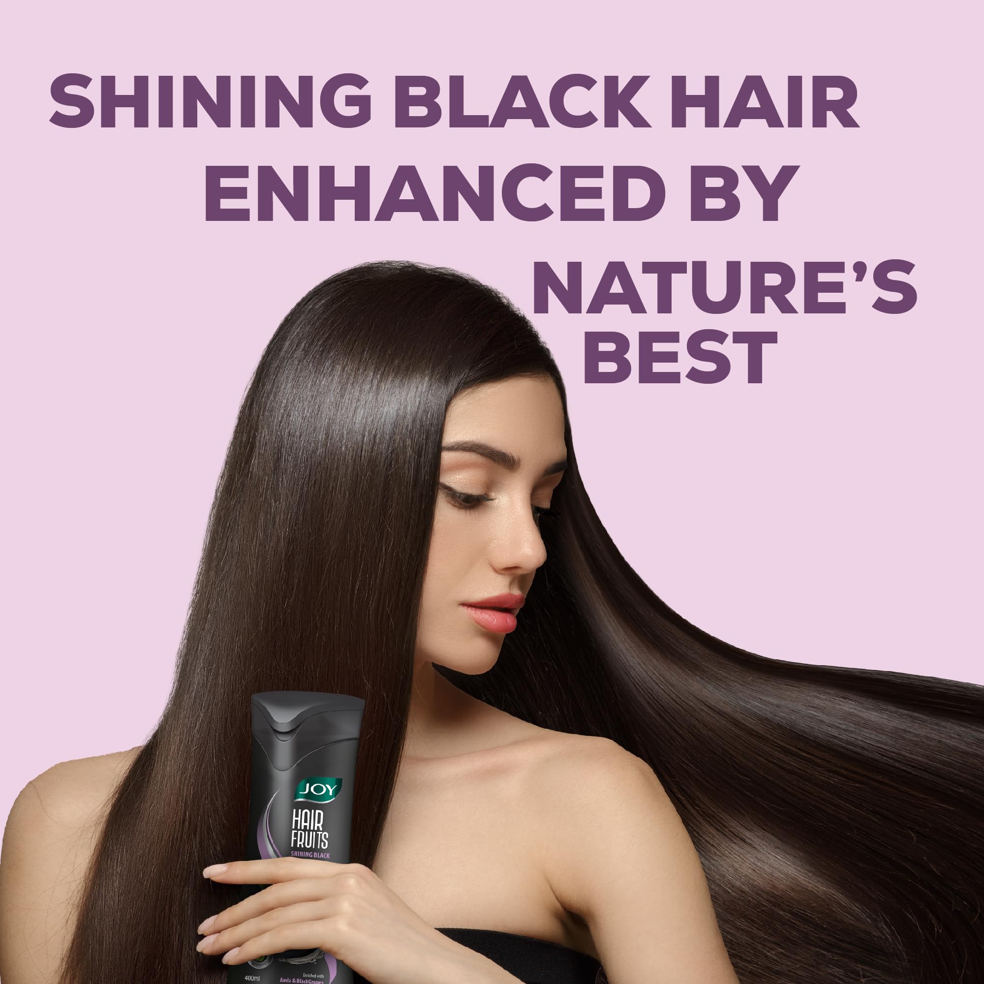Joy Shining Black Hair Shampoo with Amla & Black Grapes (340ml x 2) – view 2