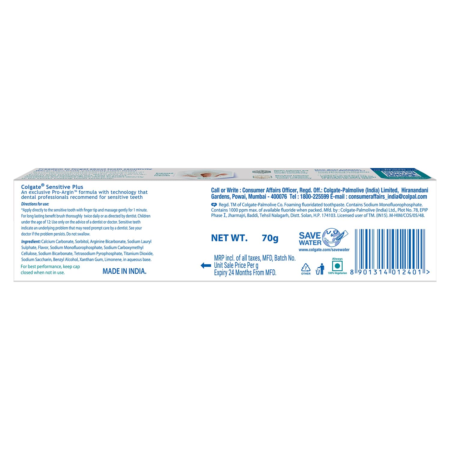 Colgate Sensitive Plus Sensitivity Relief Toothpaste, 70g, With PRO-ARGIN Technology, Clinically Proven Formula Provides INSTANT Relief From Tooth Sensitivity – view 9