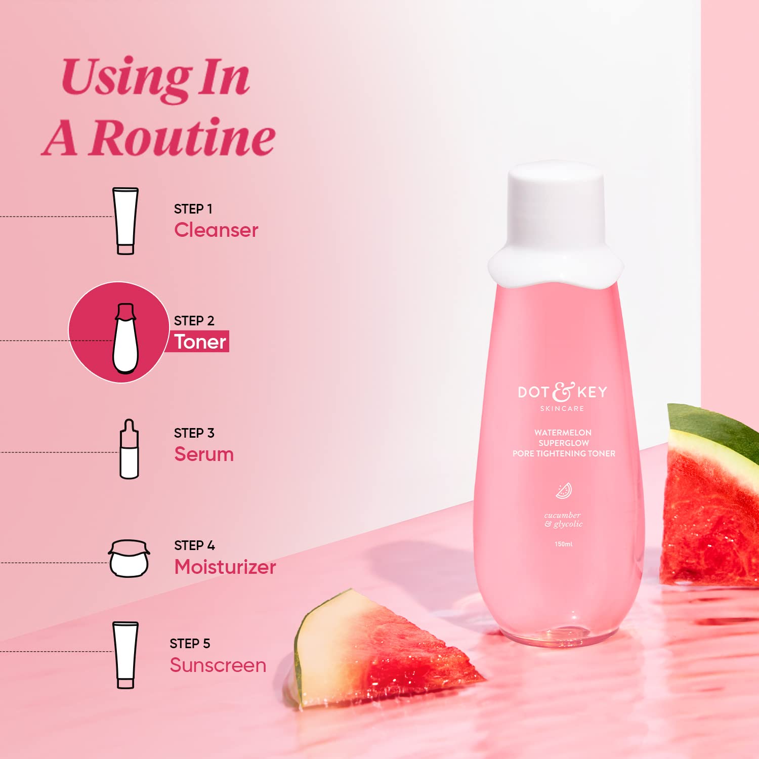DOT & KEY Watermelon Superglow Pore Tightening Toner – view 6