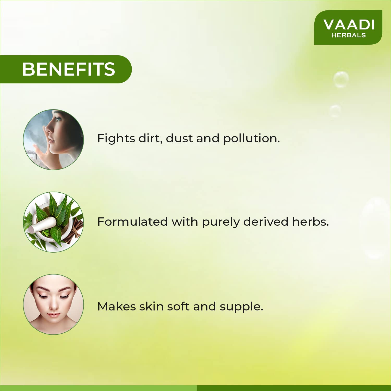 Vaadi Herbals Alluring Neem Tulsi Soap with Vitamin E and Tea Tree Oil, 75g – view 3